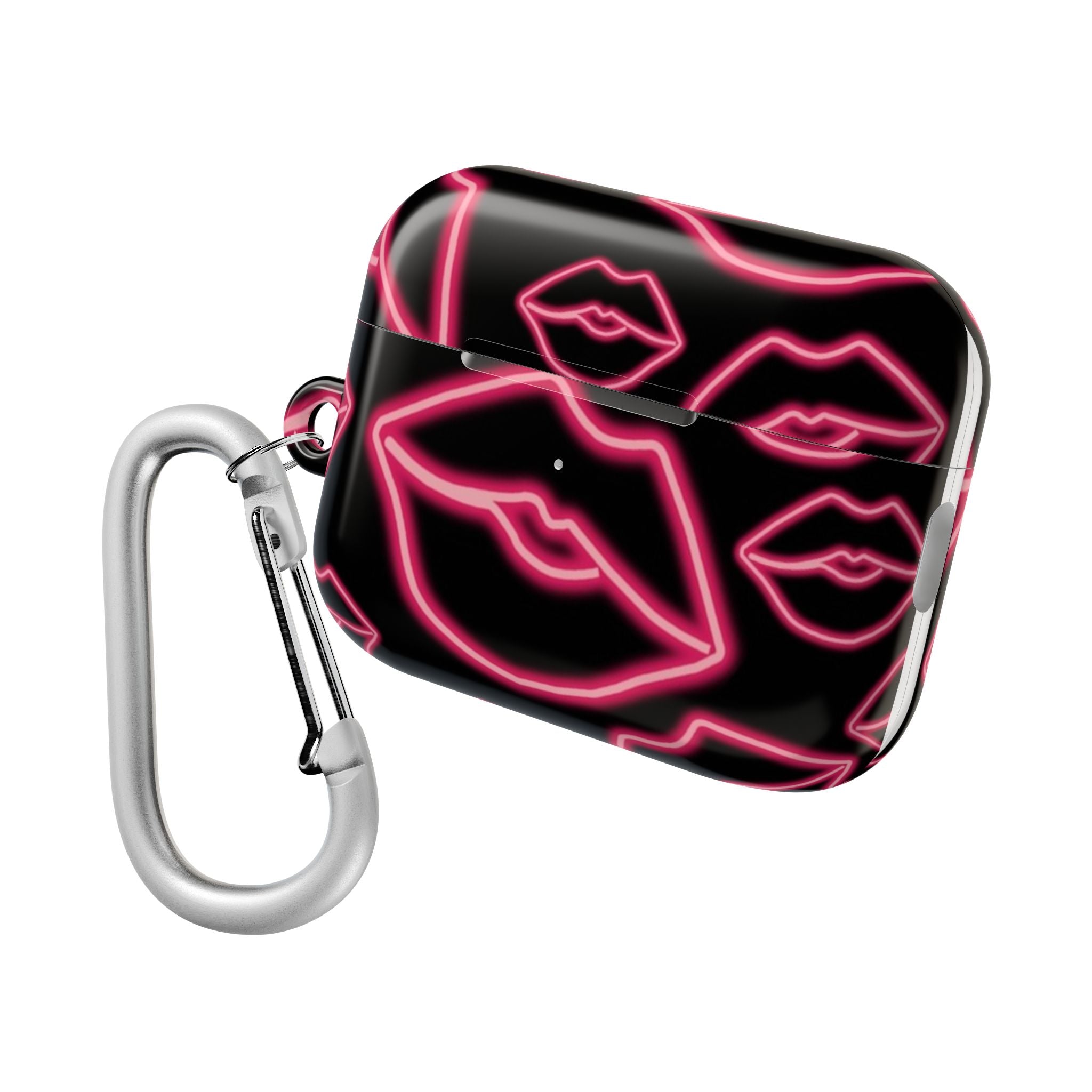 Neon Red Lips Airpod Case