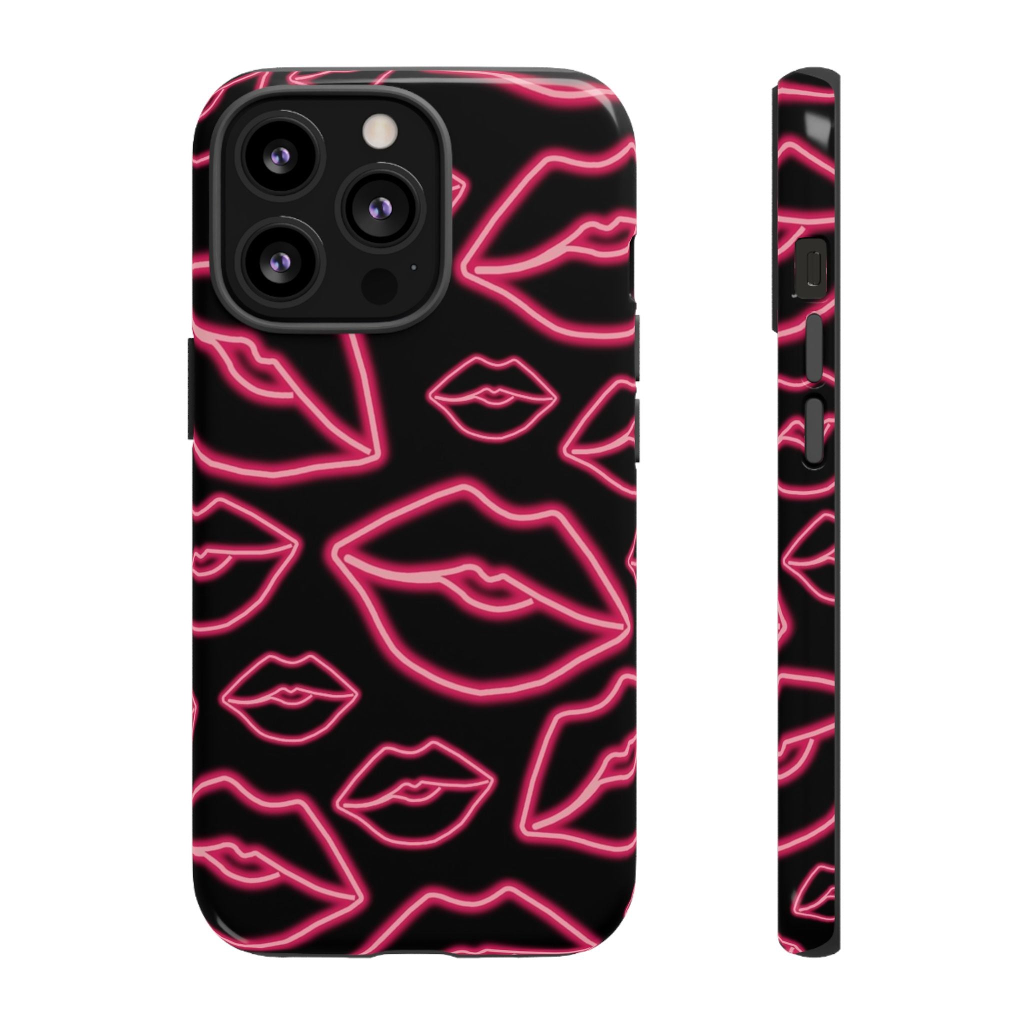 Neon Red Lips Phone Case
