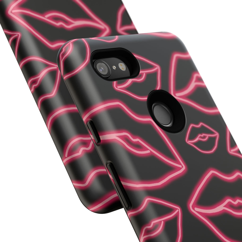 Neon Red Lips Phone Case