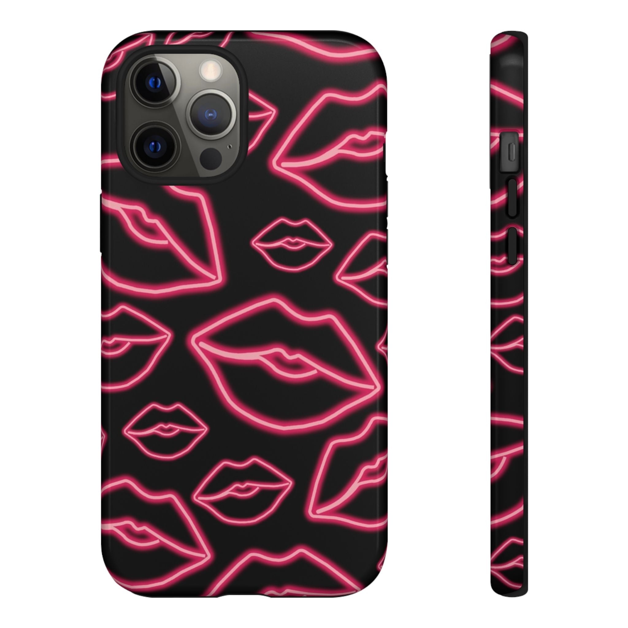Neon Red Lips Phone Case