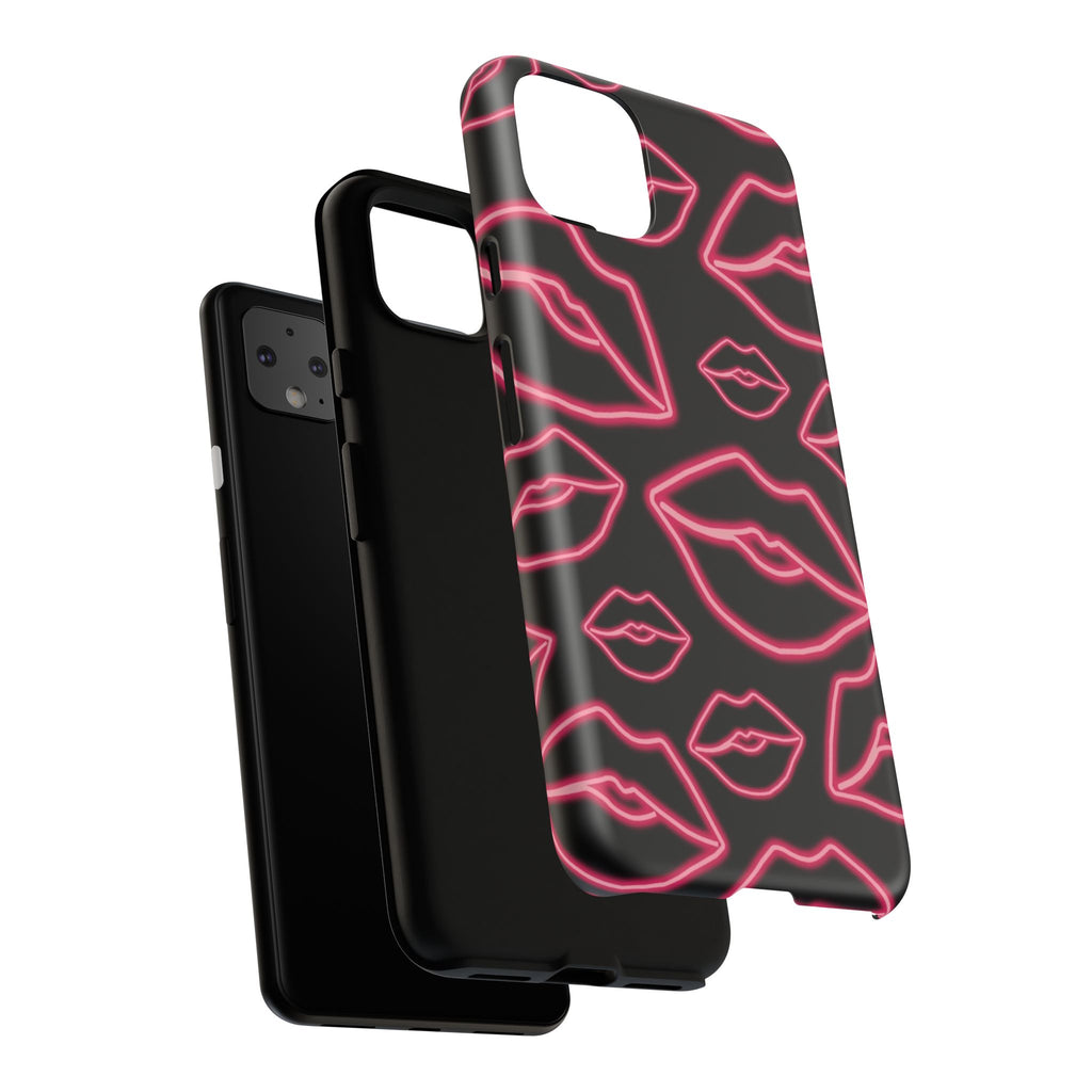 Neon Red Lips Phone Case