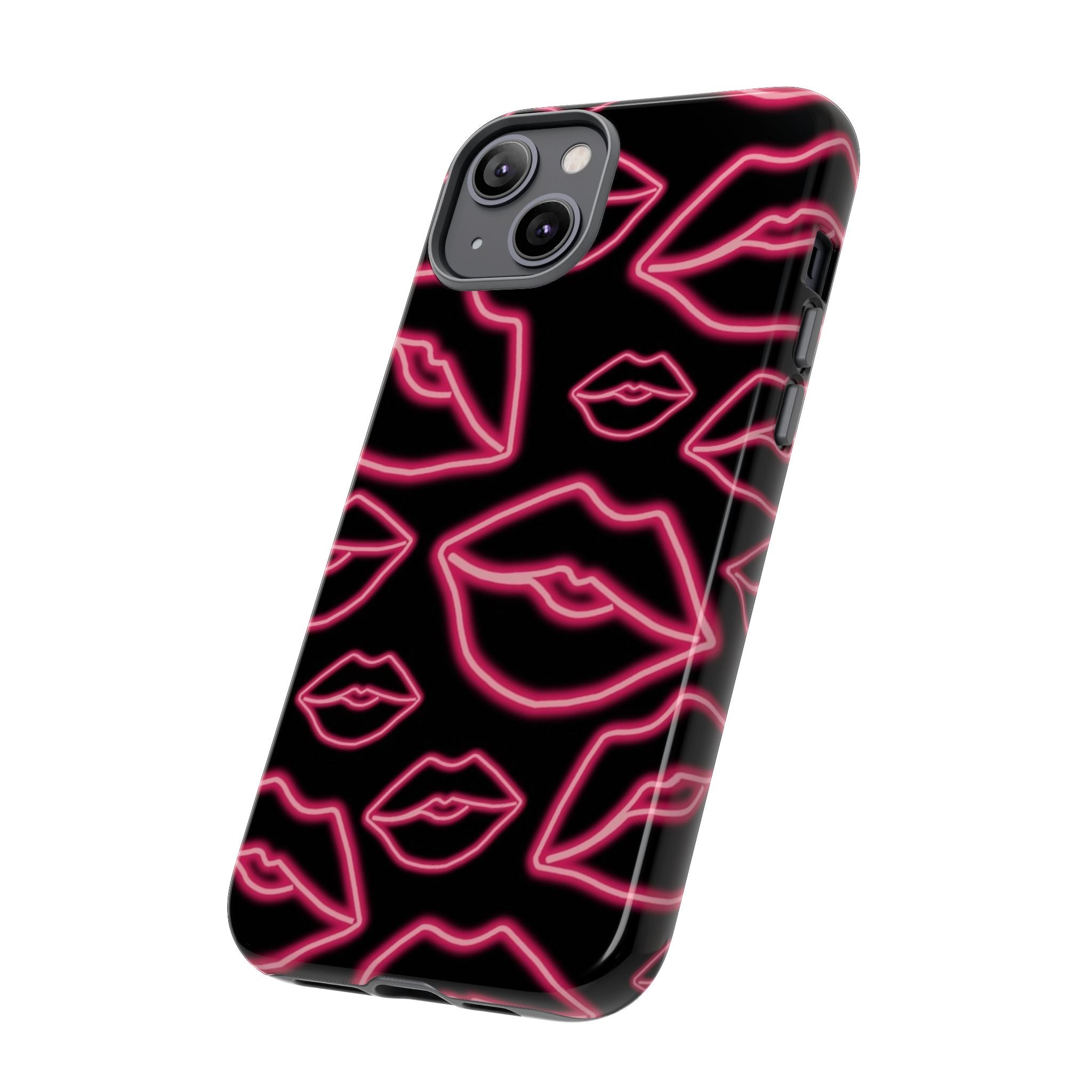 Neon Red Lips Phone Case