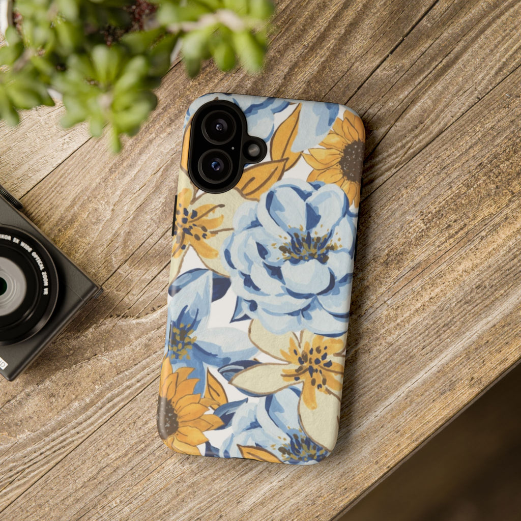 Golden Yellow and Navy Blue Phone Case