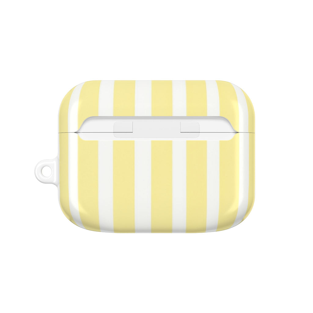 Butter Yellow Striped Airpod Case