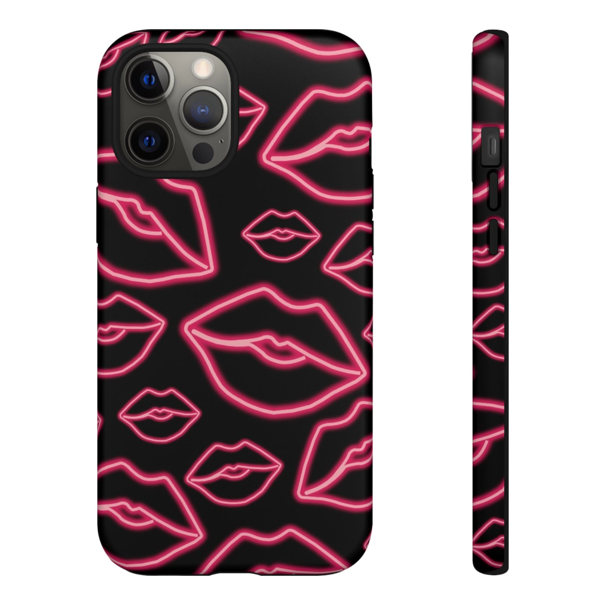 Neon Red Lips Phone Case