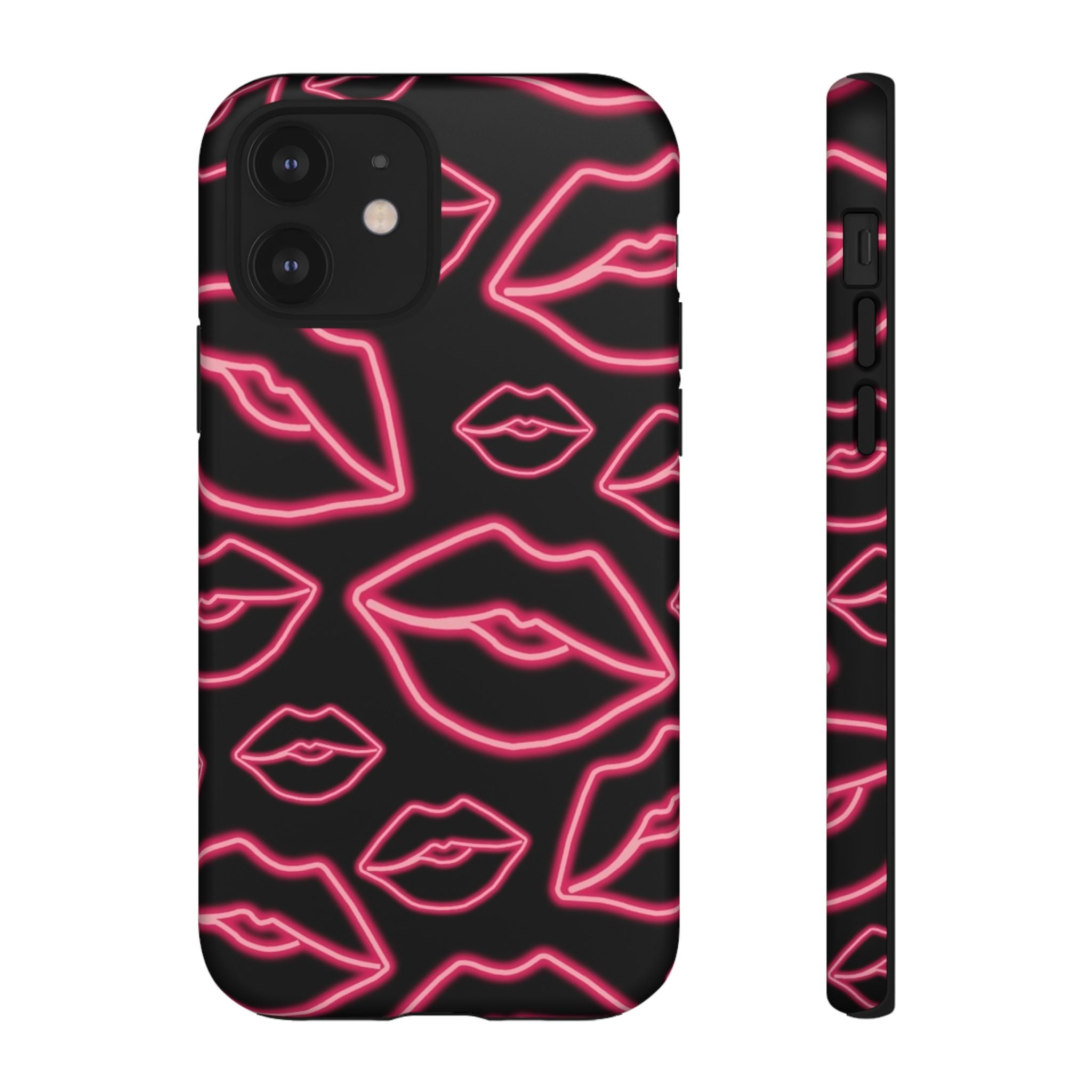 Neon Red Lips Phone Case
