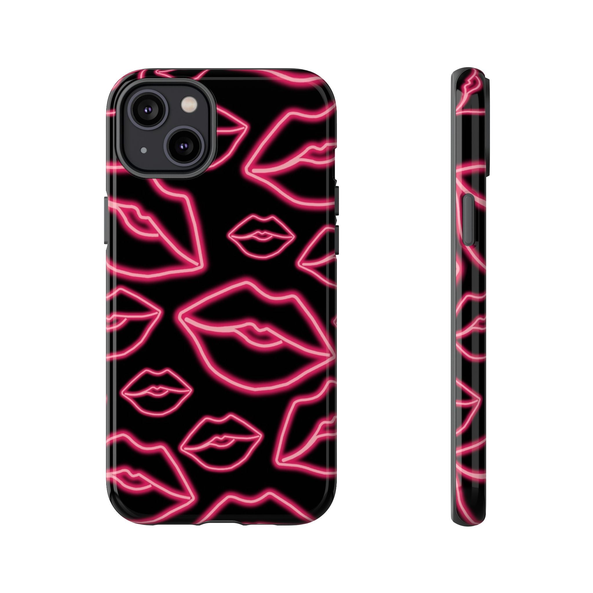 Neon Red Lips Phone Case