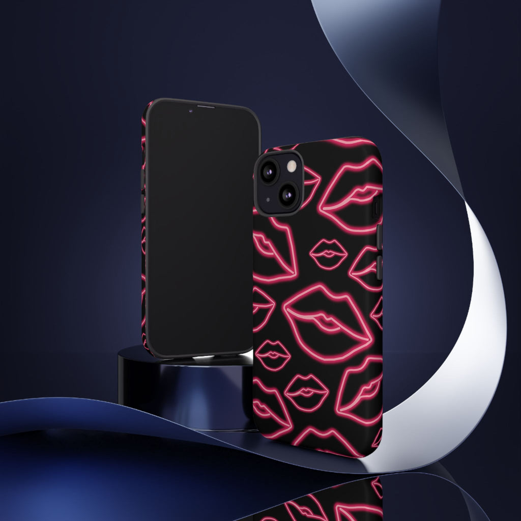 Neon Red Lips Phone Case