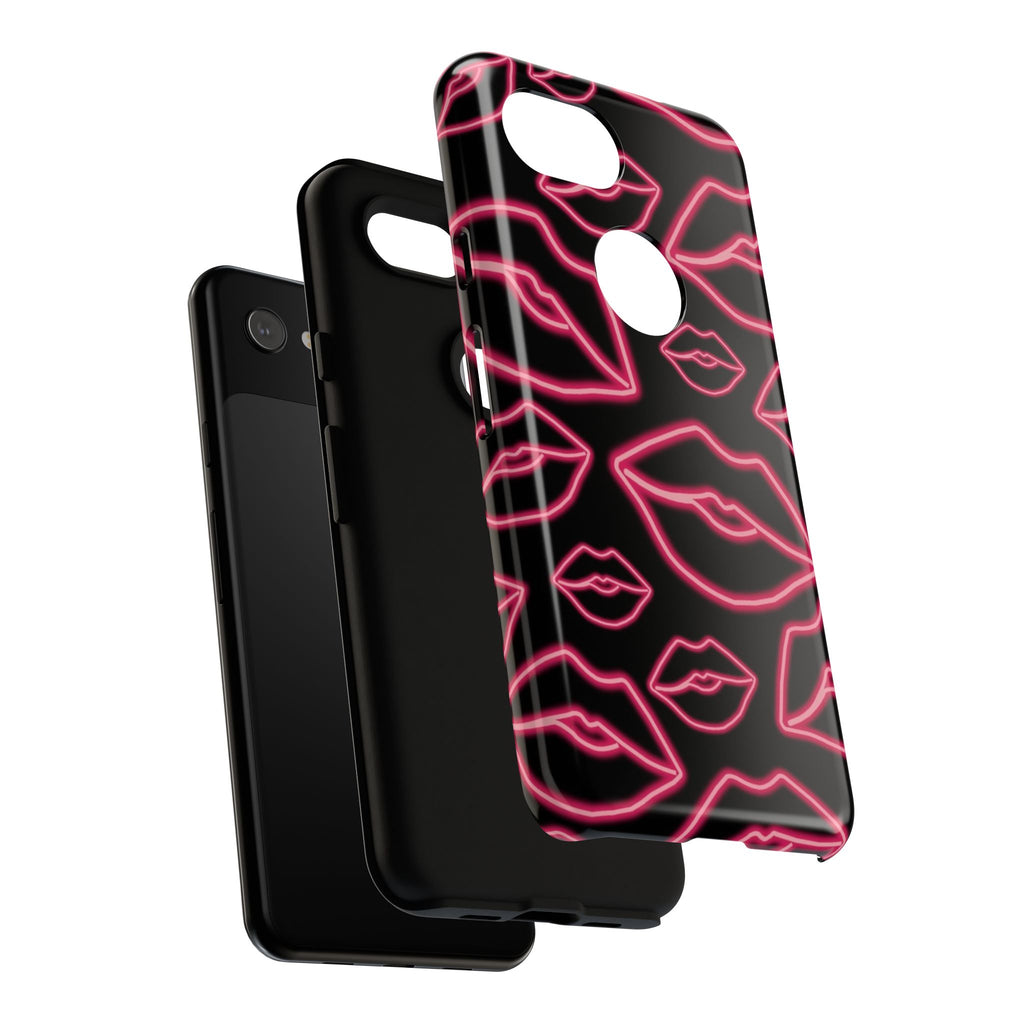 Neon Red Lips Phone Case