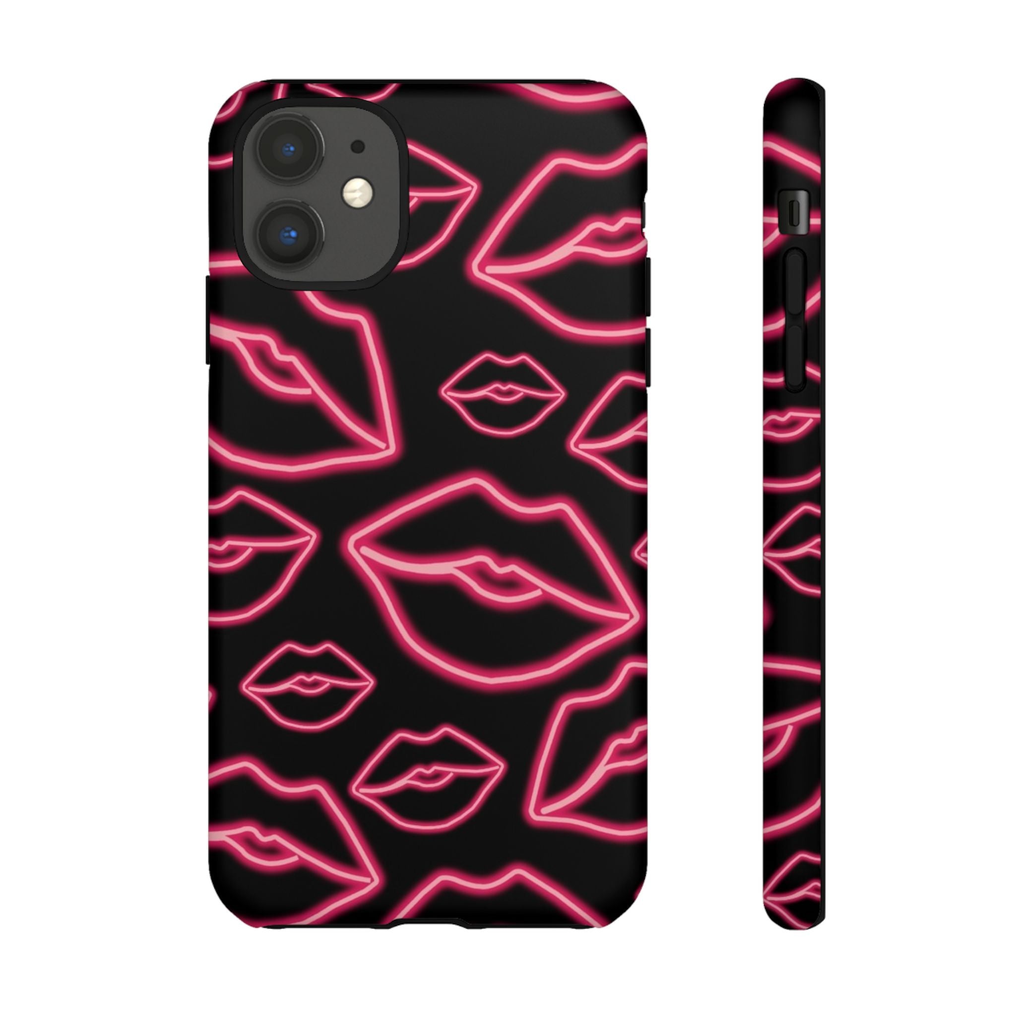 Neon Red Lips Phone Case