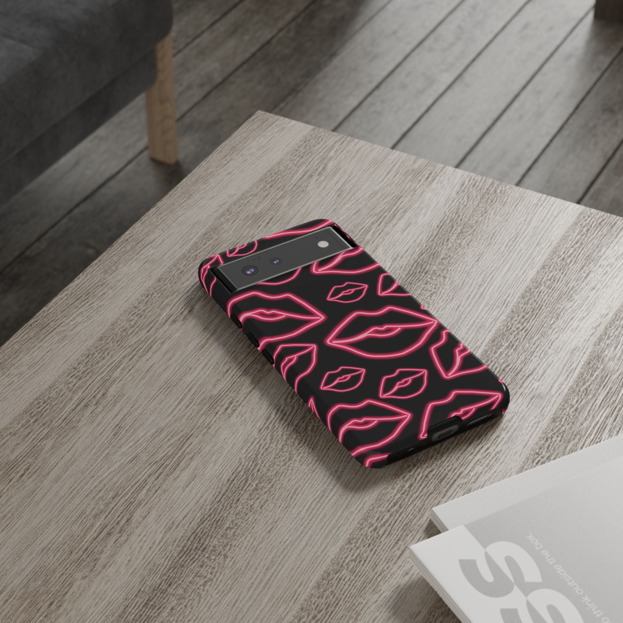 Neon Red Lips Phone Case