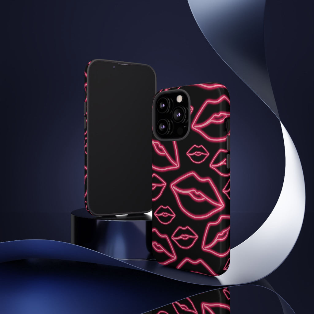 Neon Red Lips Phone Case