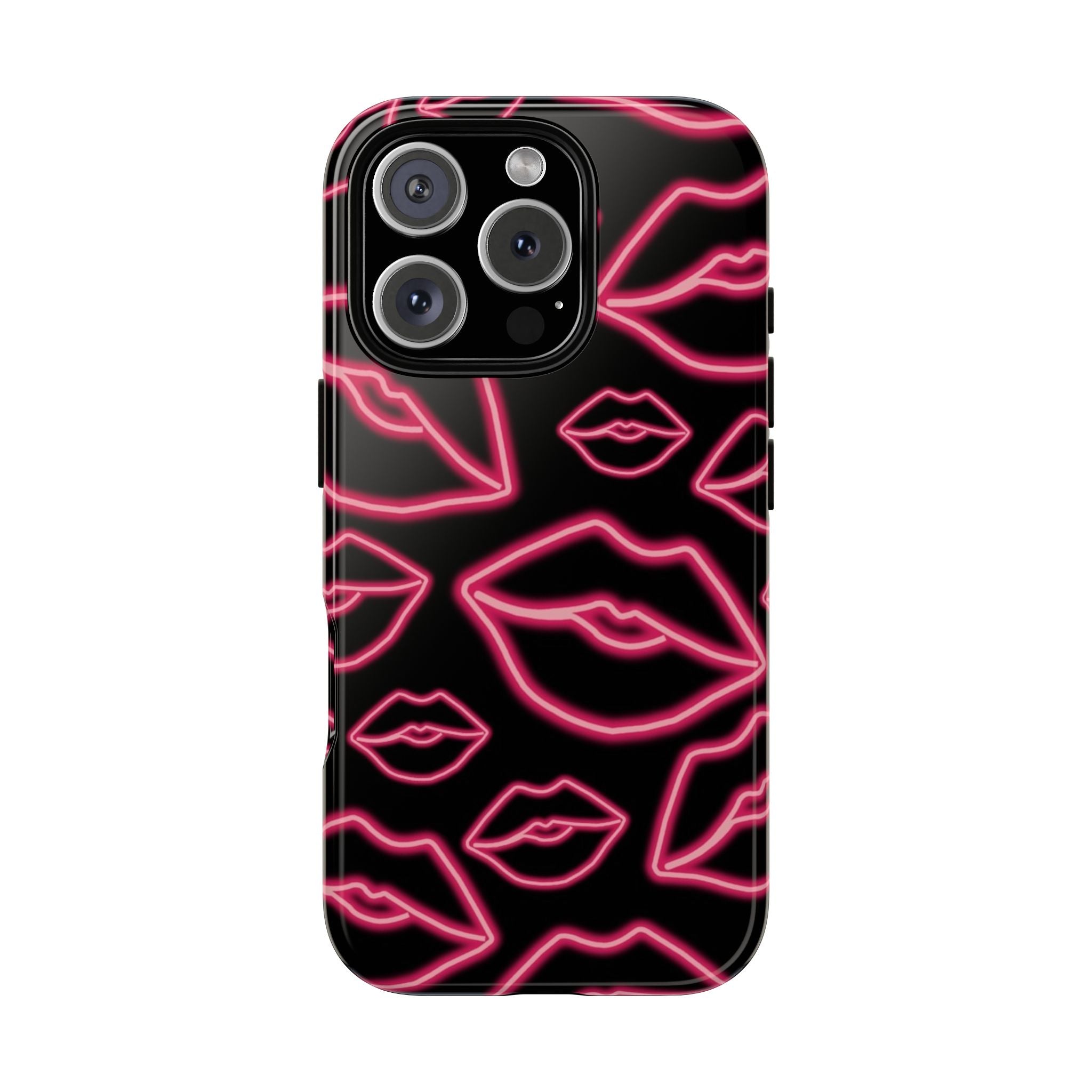 Neon Red Lips Phone Case