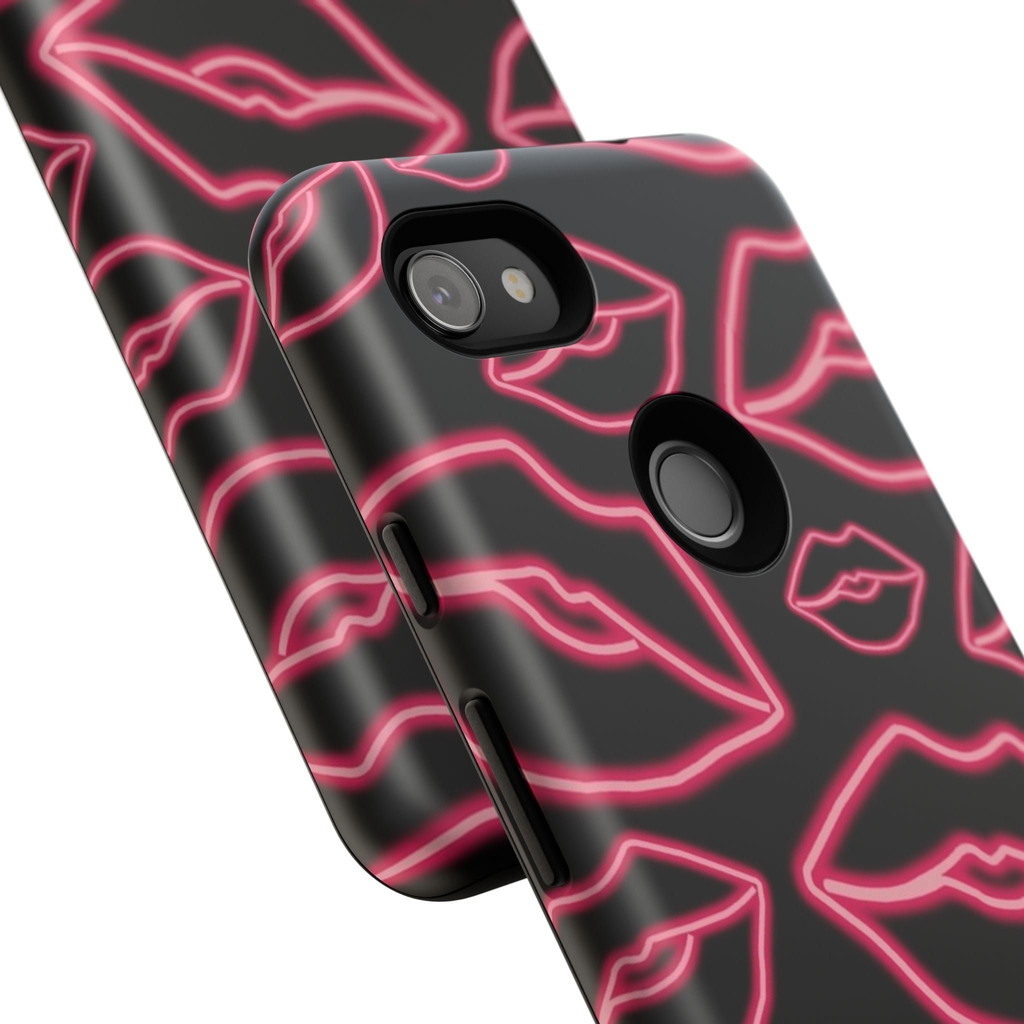 Neon Red Lips Phone Case