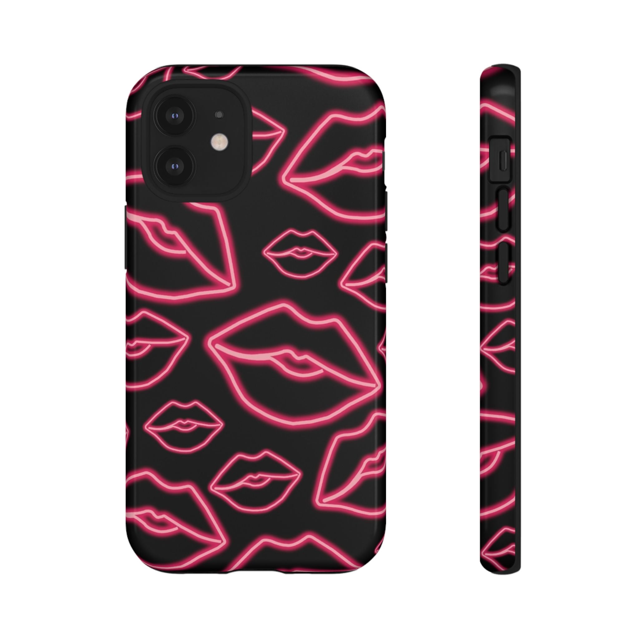 Neon Red Lips Phone Case
