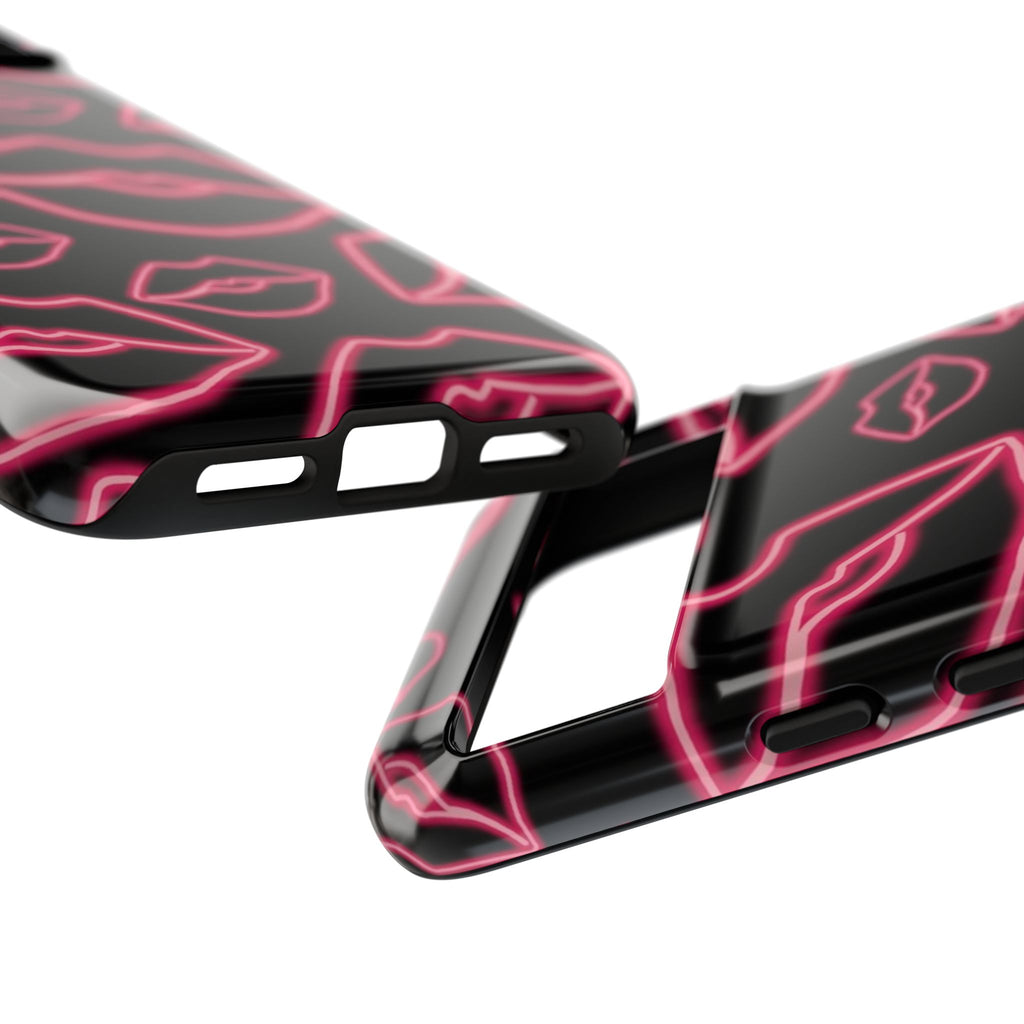 Neon Red Lips Phone Case