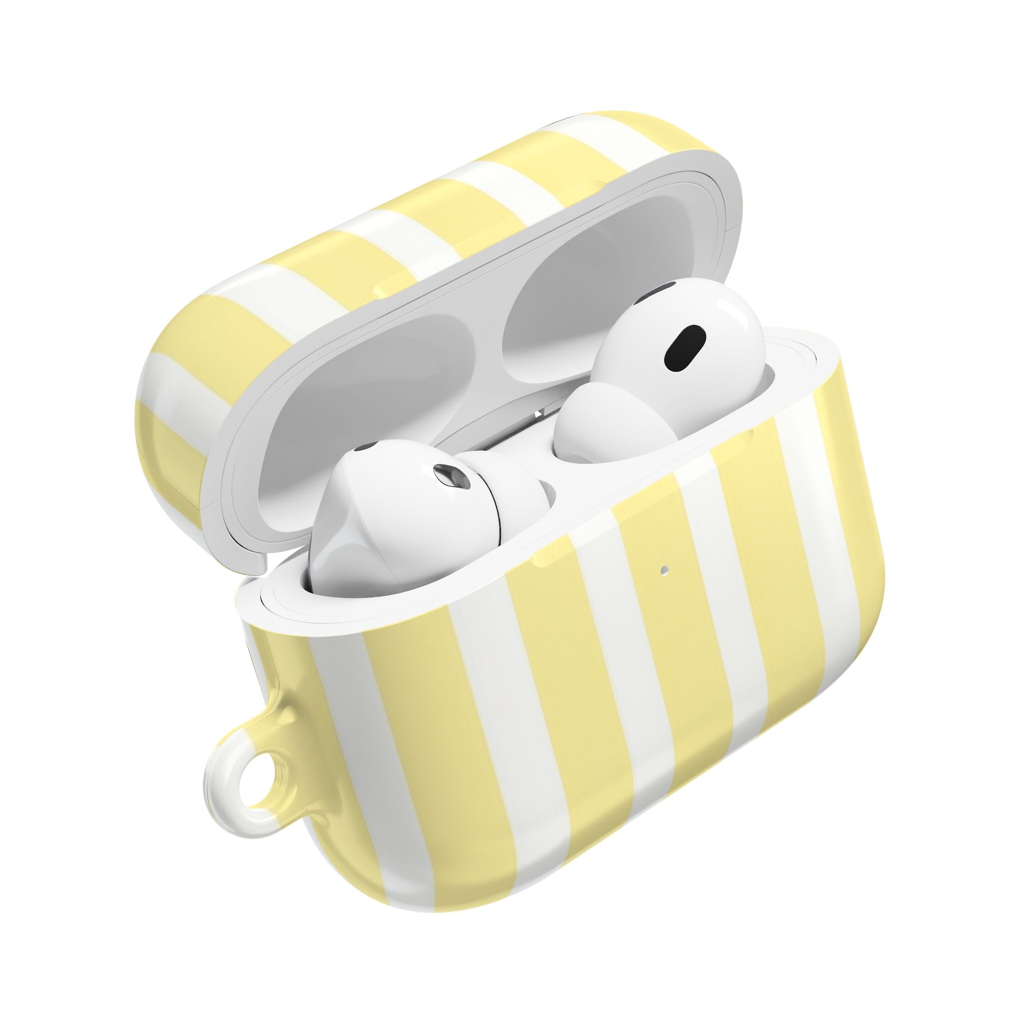 Butter Yellow Striped Airpod Case