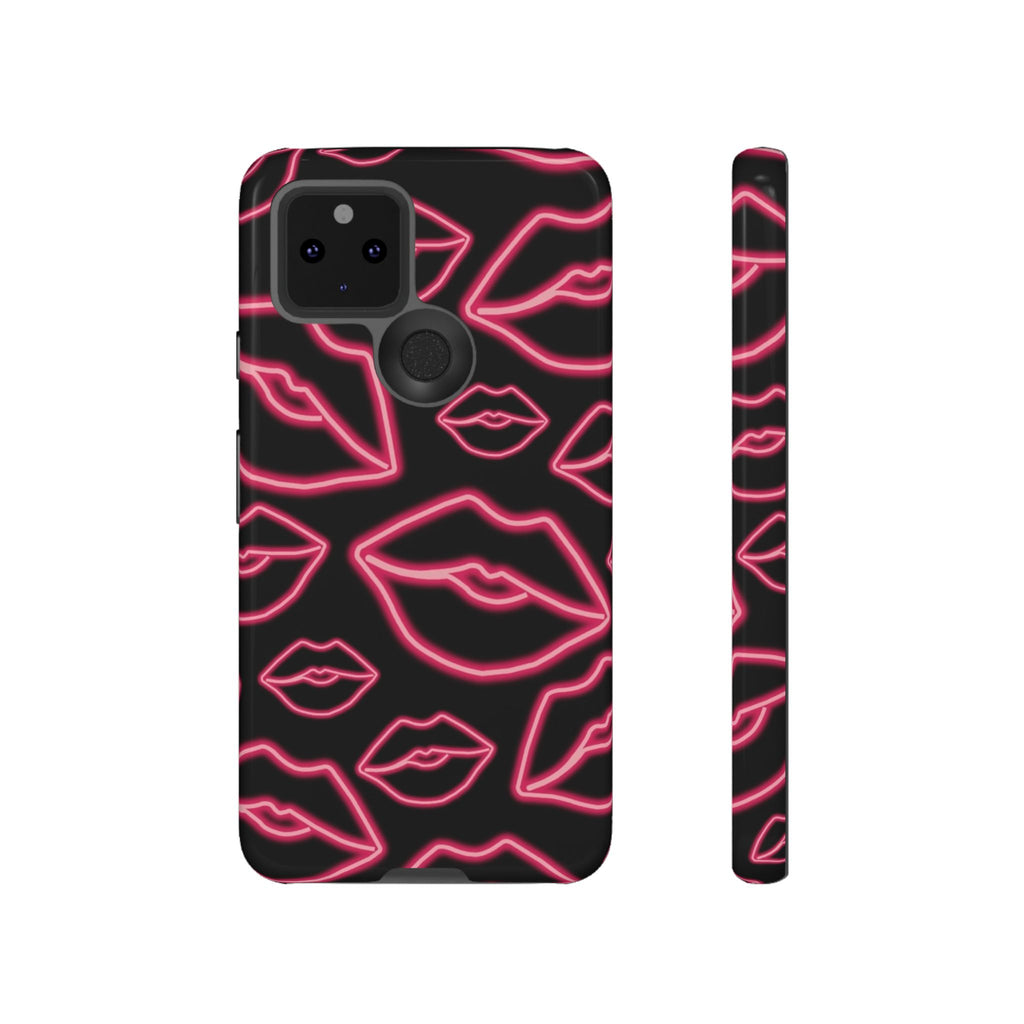 Neon Red Lips Phone Case