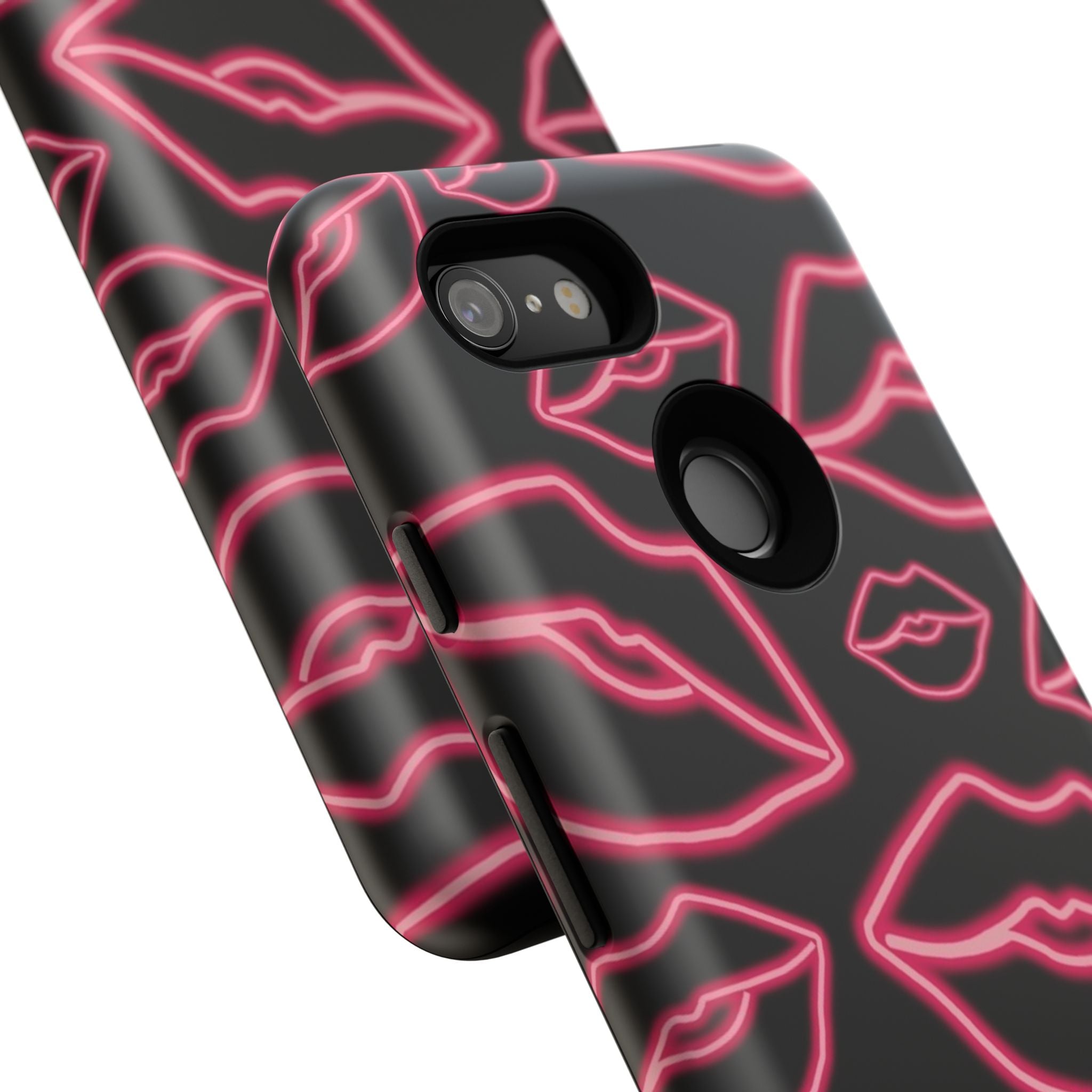 Neon Red Lips Phone Case