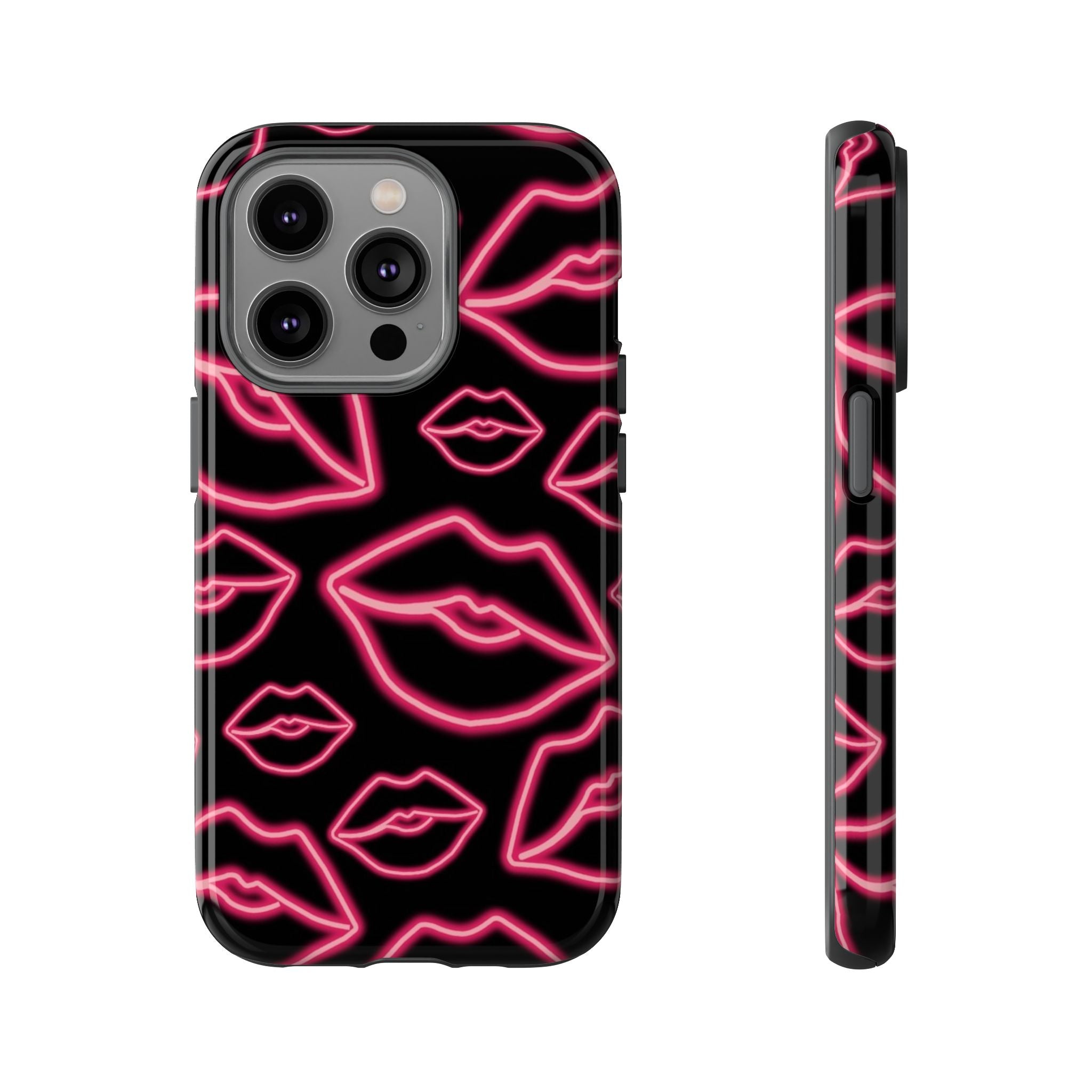 Neon Red Lips Phone Case