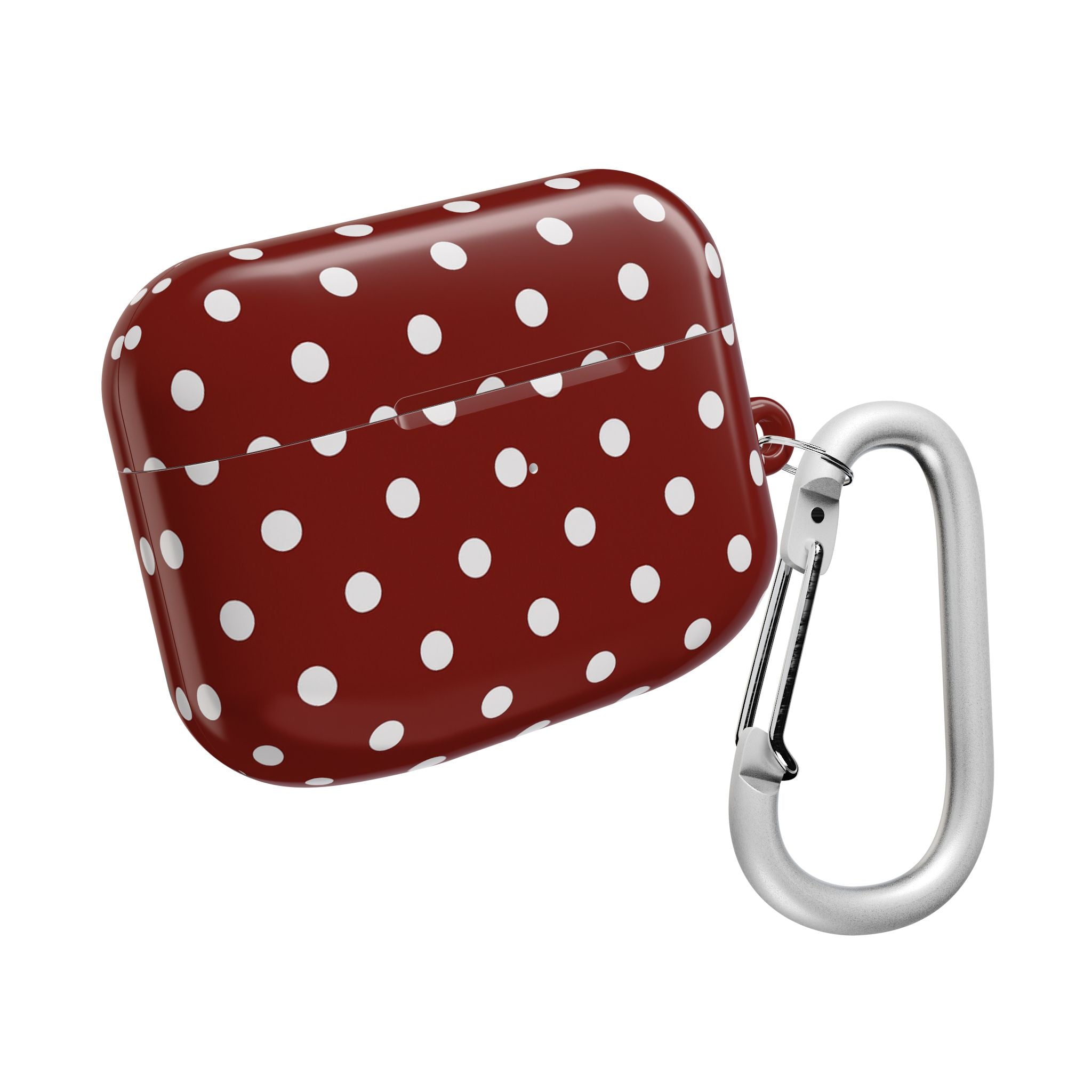Dark Red Polka Dot AirPod Case