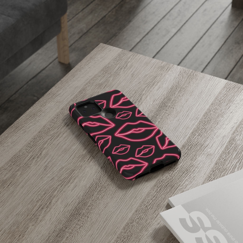 Neon Red Lips Phone Case