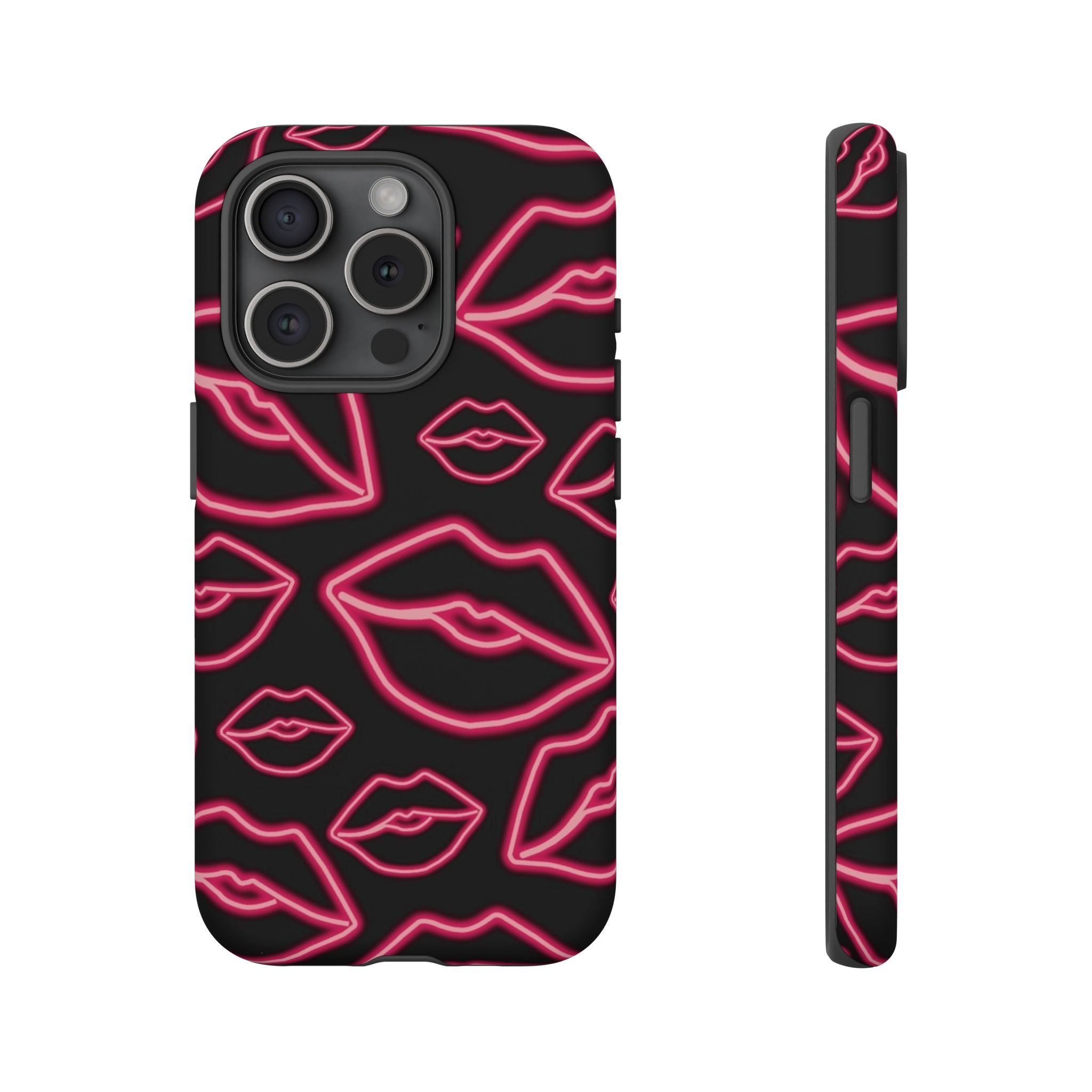 Neon Red Lips Phone Case