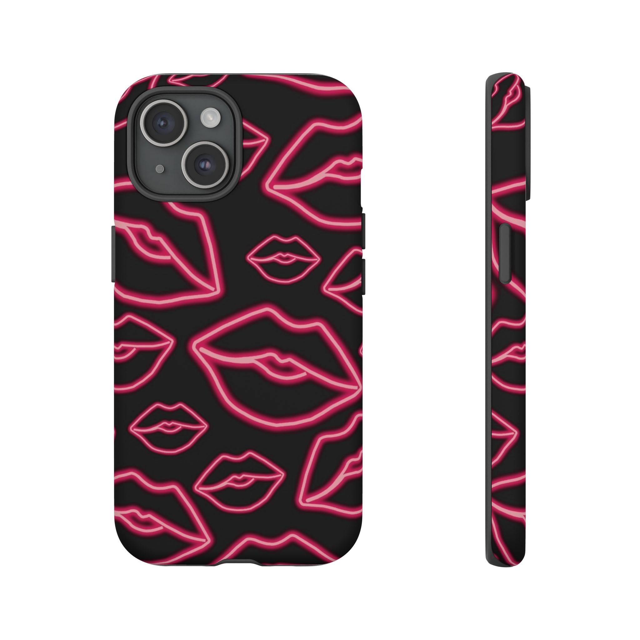 Neon Red Lips Phone Case