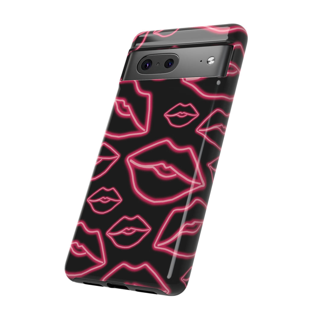 Neon Red Lips Phone Case