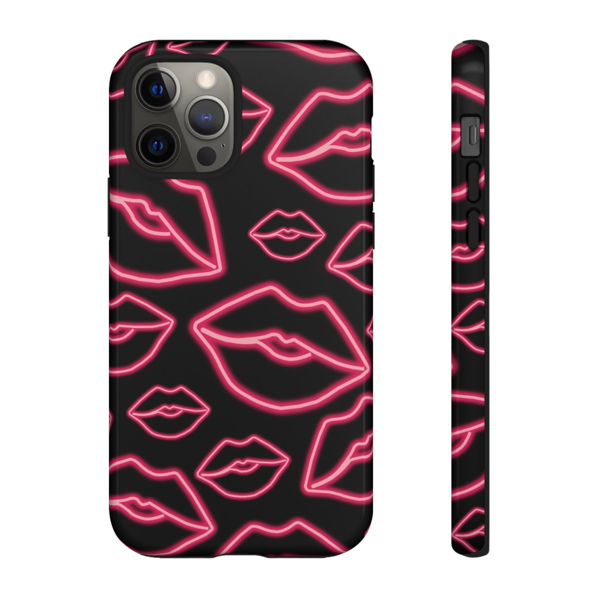 Neon Red Lips Phone Case
