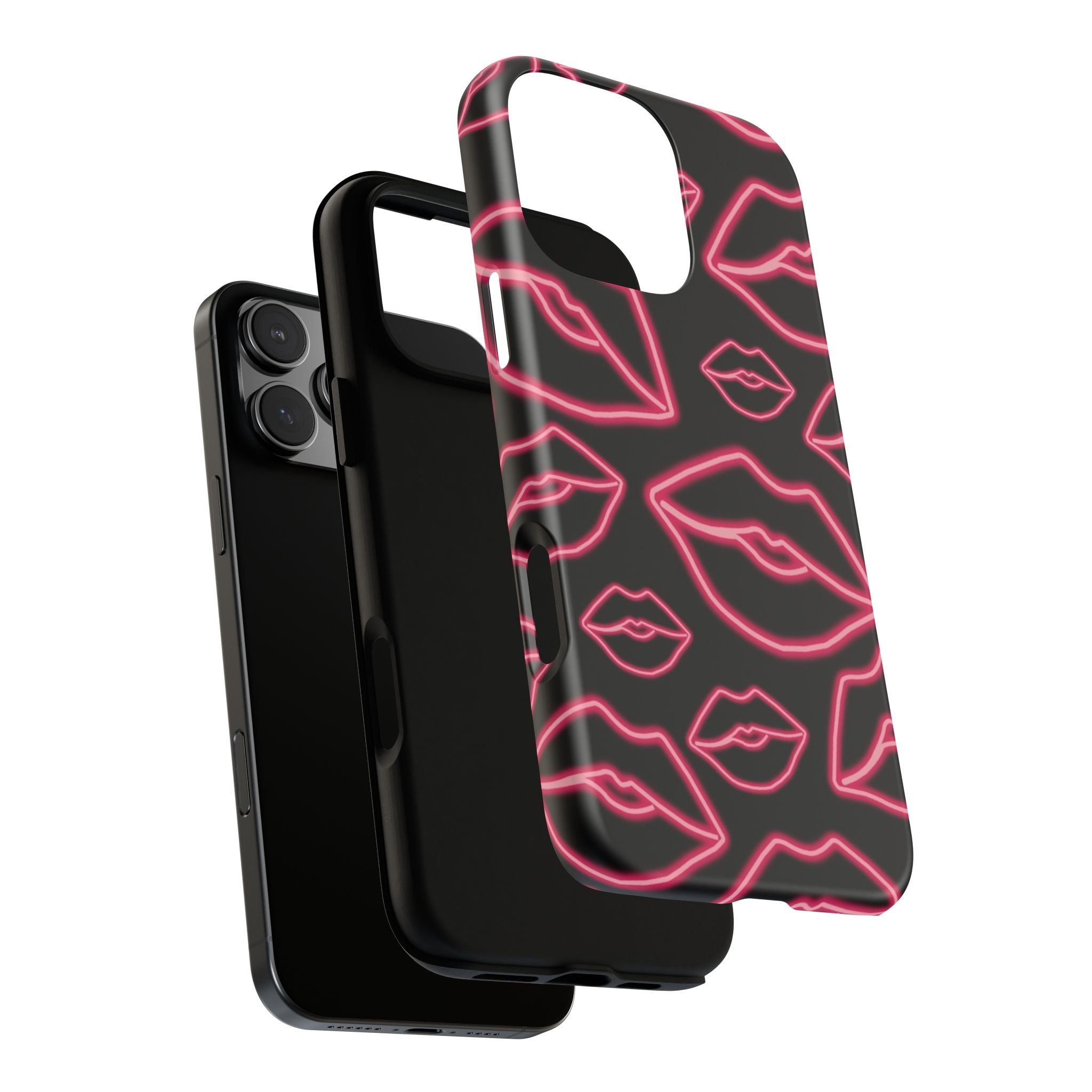 Neon Red Lips Phone Case