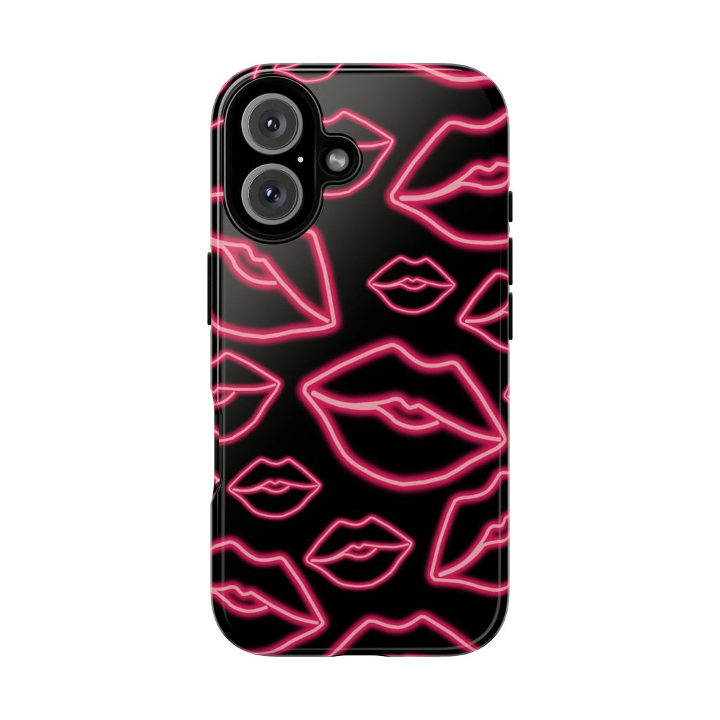 Neon Red Lips Phone Case