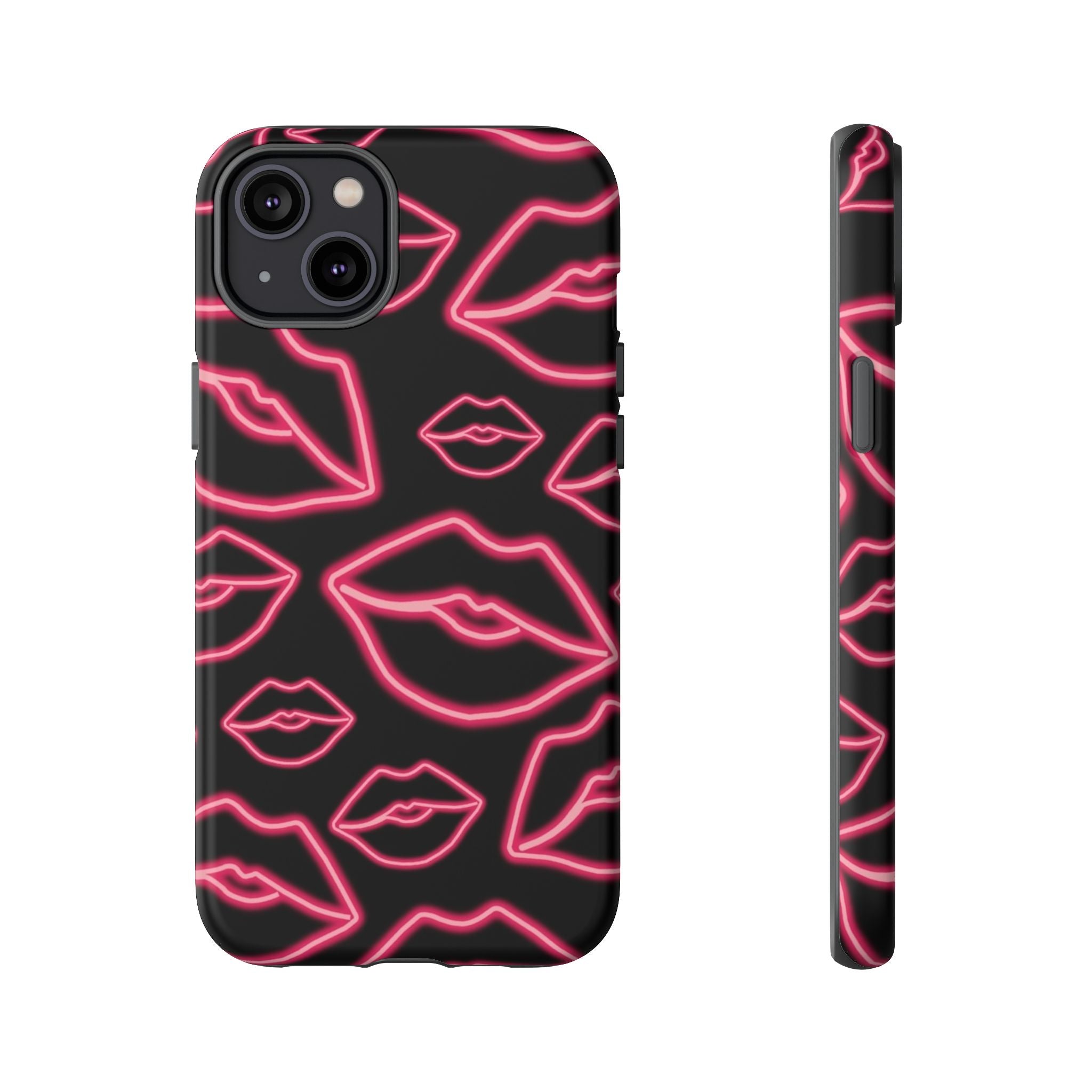 Neon Red Lips Phone Case