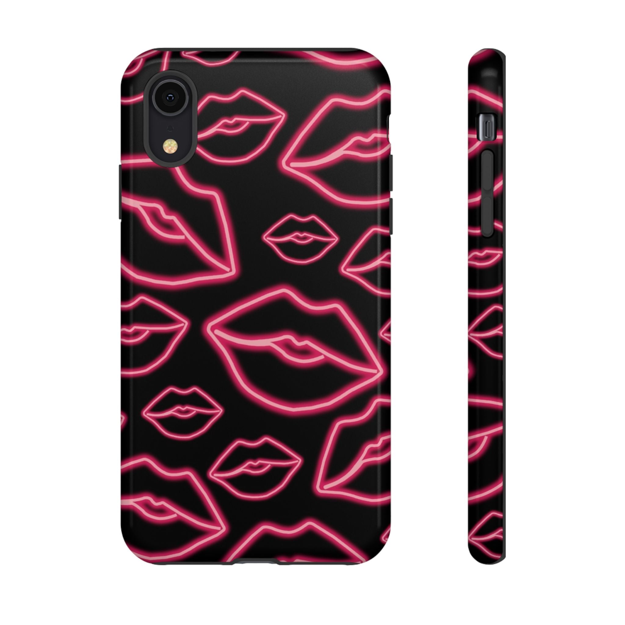 Neon Red Lips Phone Case