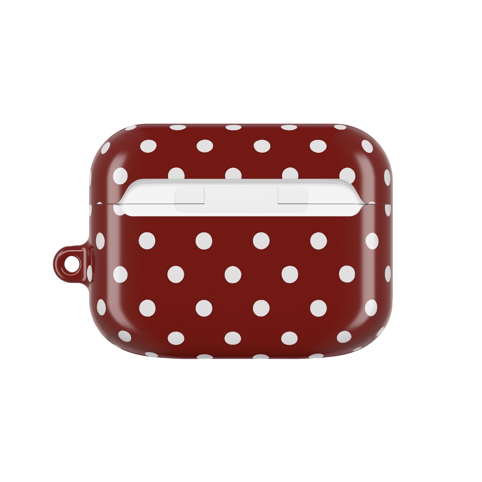 Dark Red Polka Dot AirPod Case