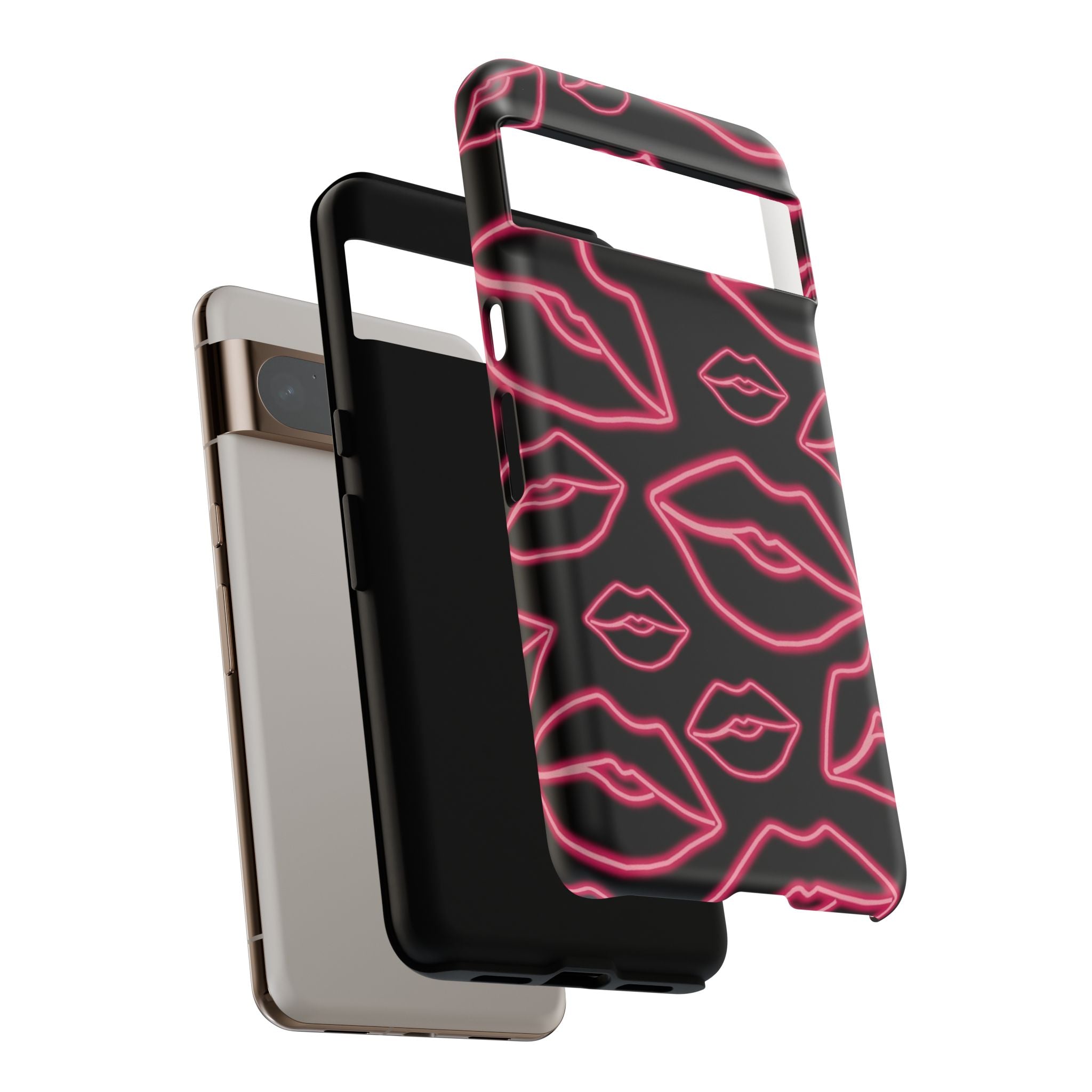 Neon Red Lips Phone Case