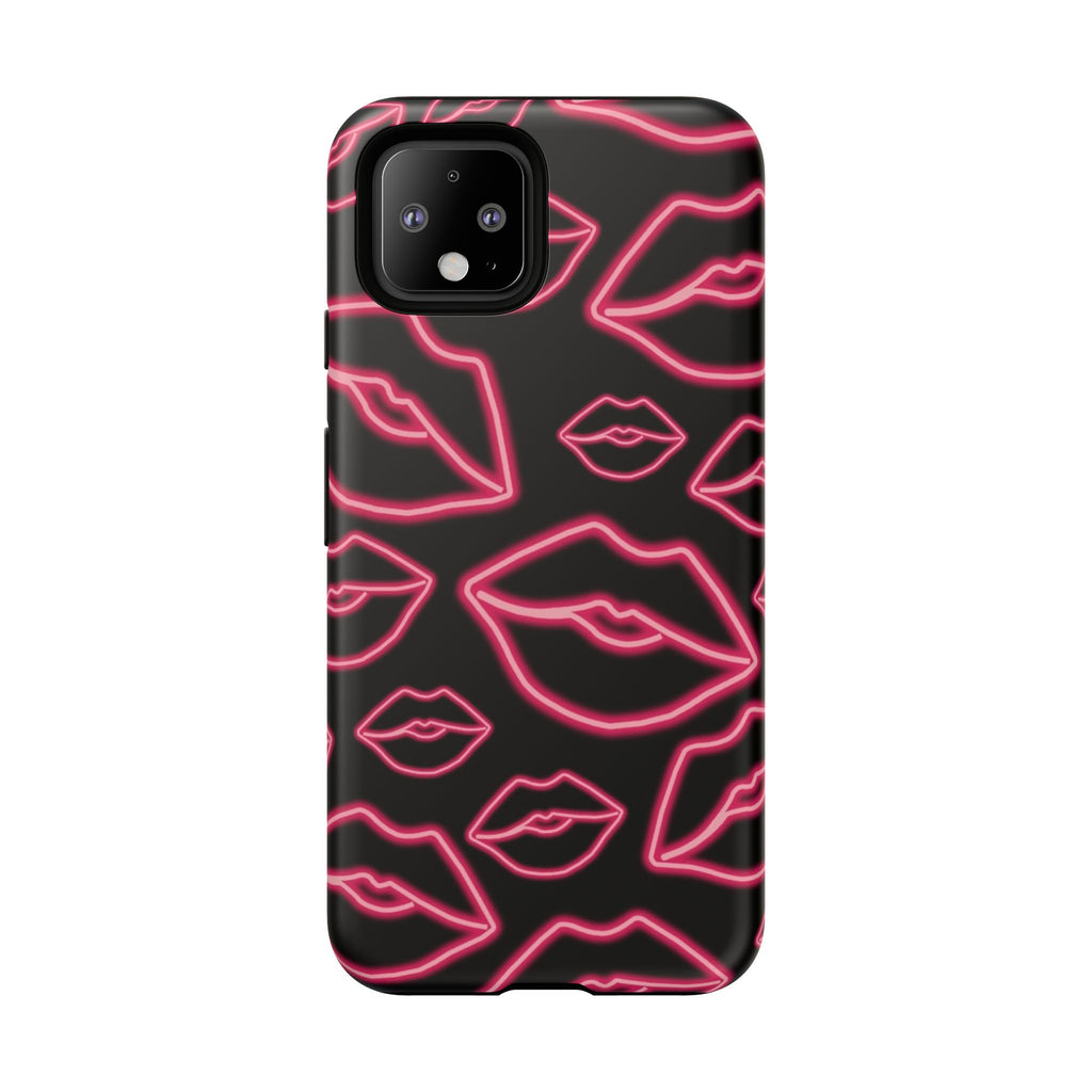 Neon Red Lips Phone Case