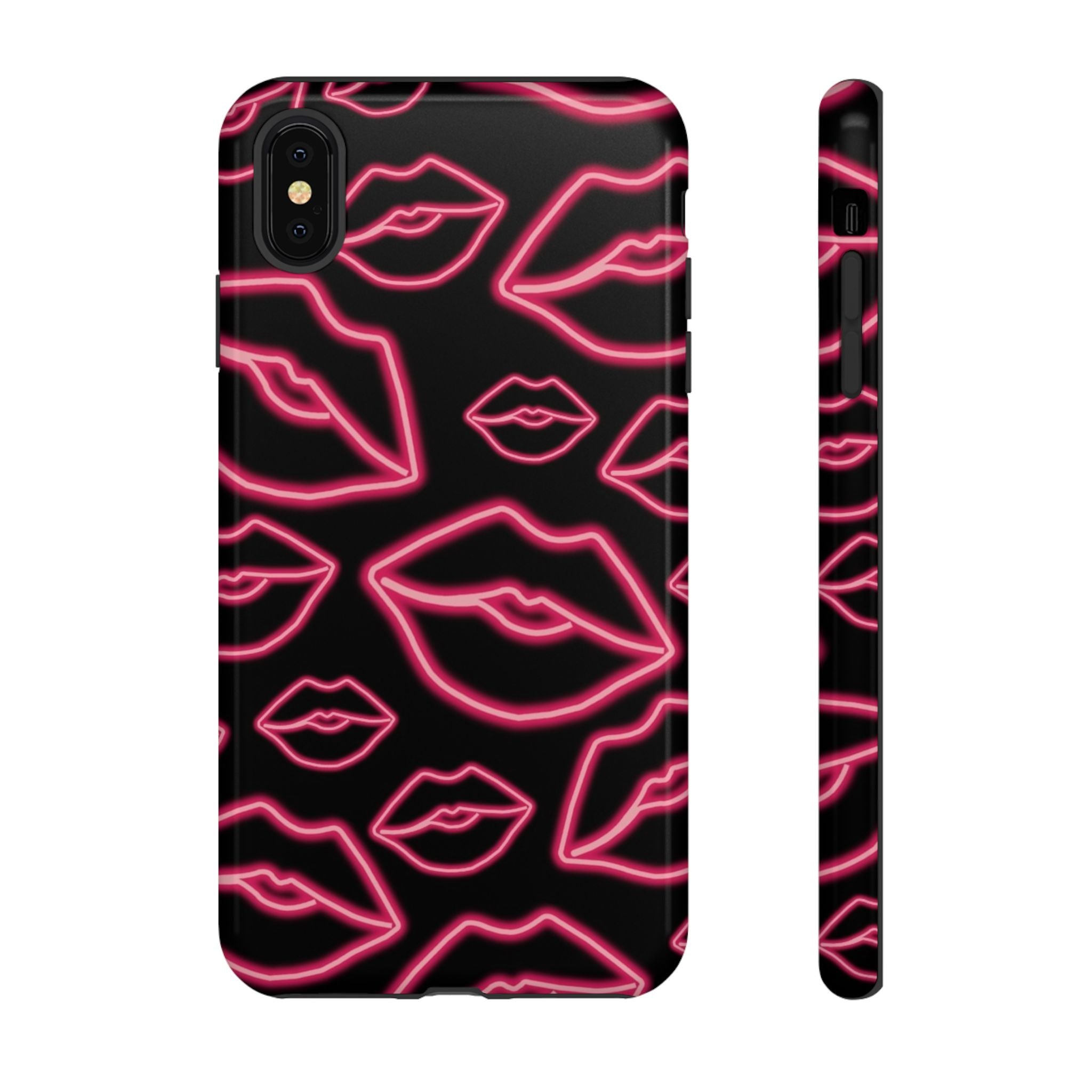 Neon Red Lips Phone Case