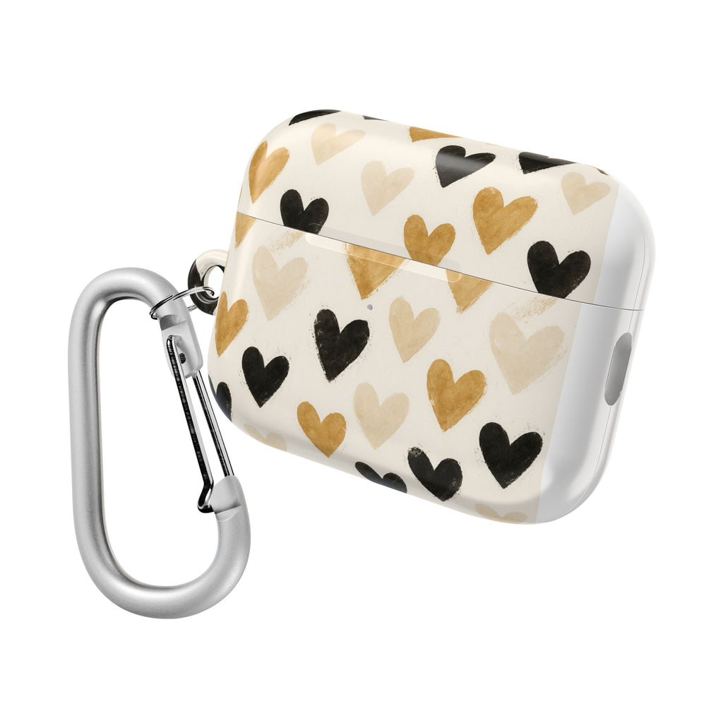 Beige Hearts AirPod Case