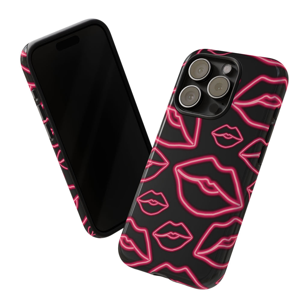 Neon Red Lips Phone Case