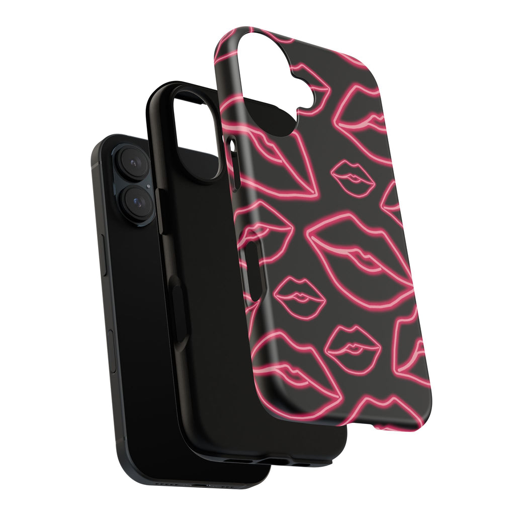 Neon Red Lips Phone Case