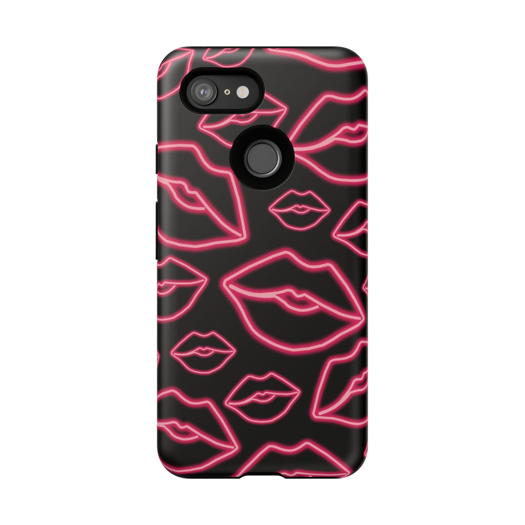 Neon Red Lips Phone Case