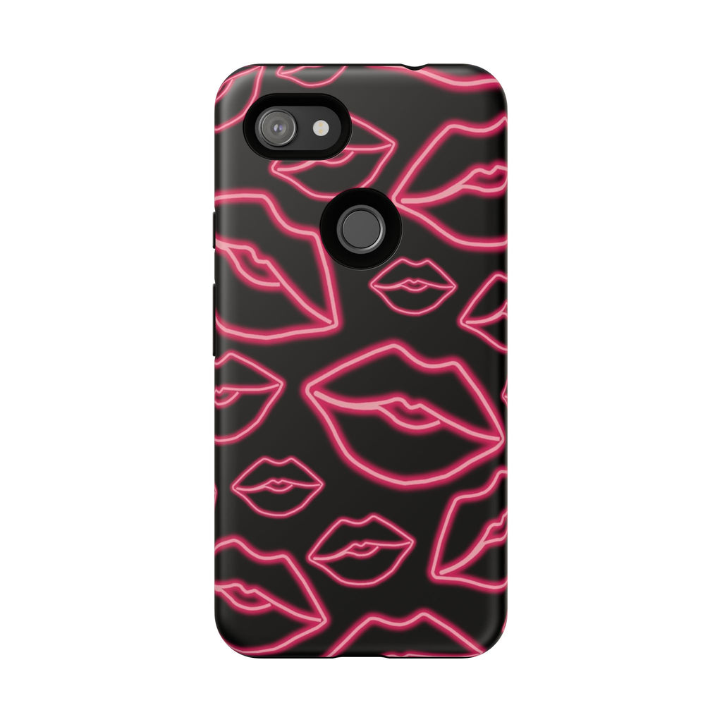 Neon Red Lips Phone Case