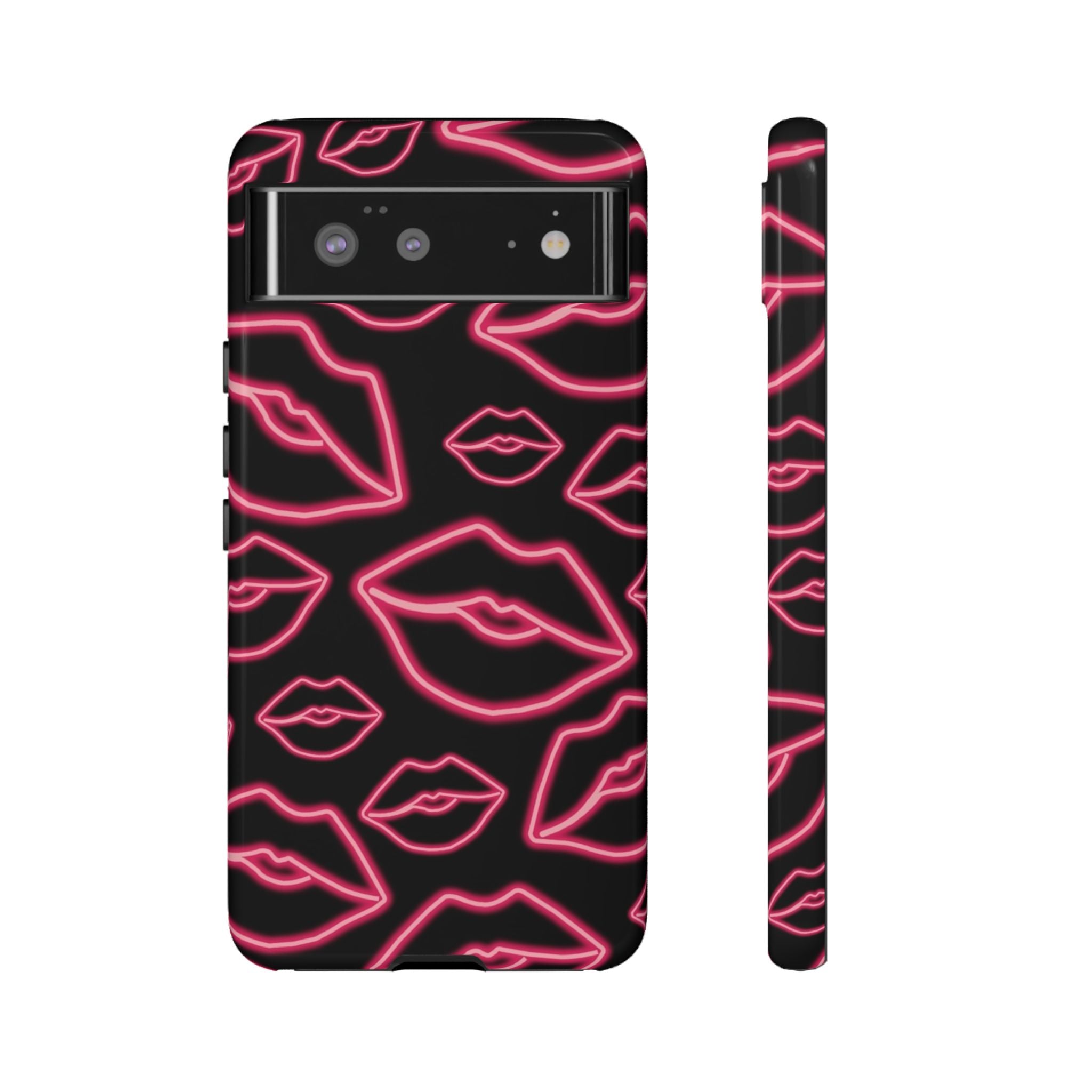 Neon Red Lips Phone Case