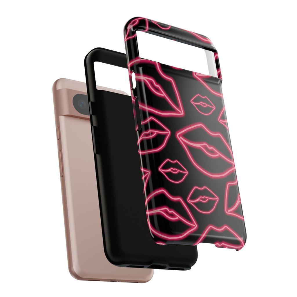 Neon Red Lips Phone Case