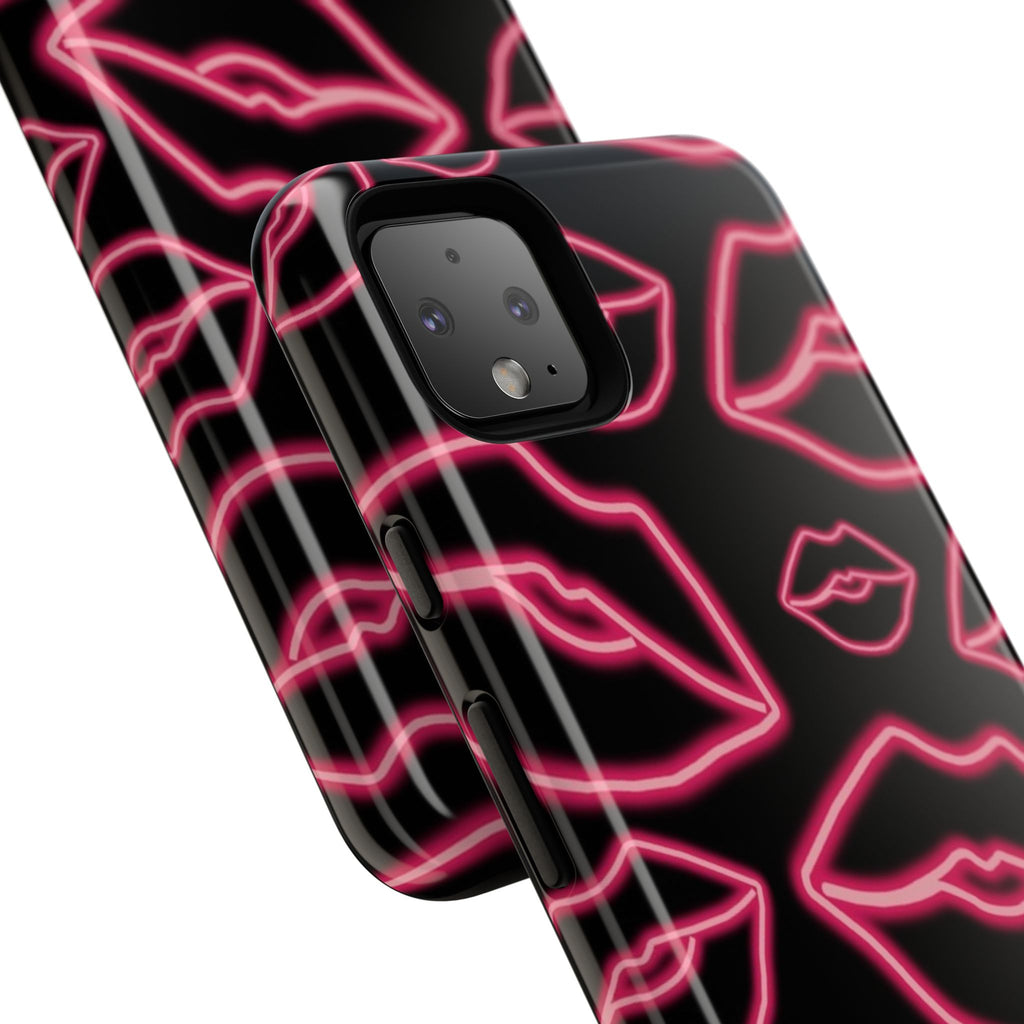 Neon Red Lips Phone Case