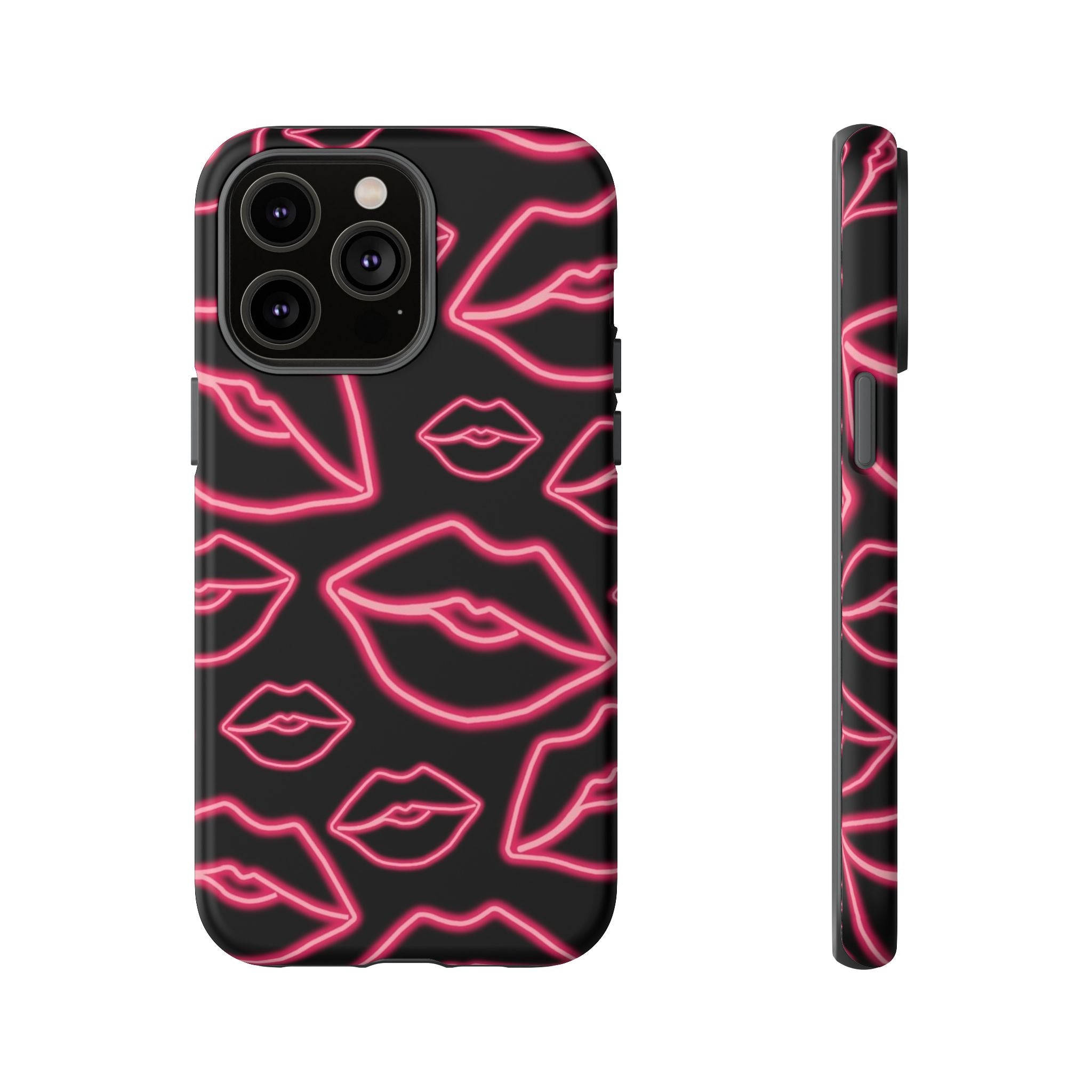 Neon Red Lips Phone Case