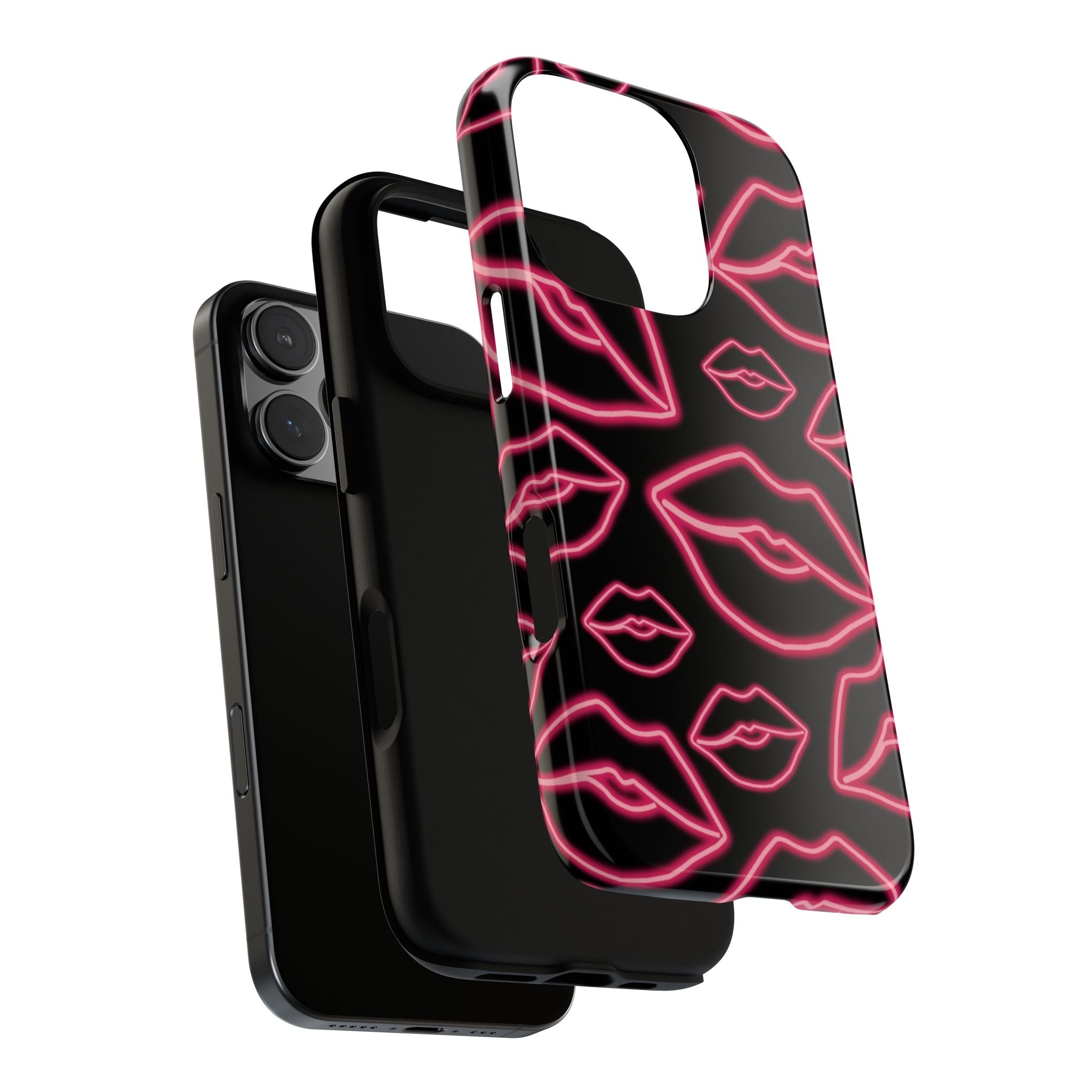 Neon Red Lips Phone Case