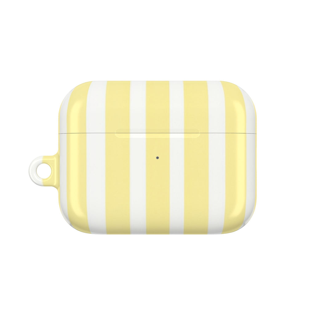 Butter Yellow Striped Airpod Case
