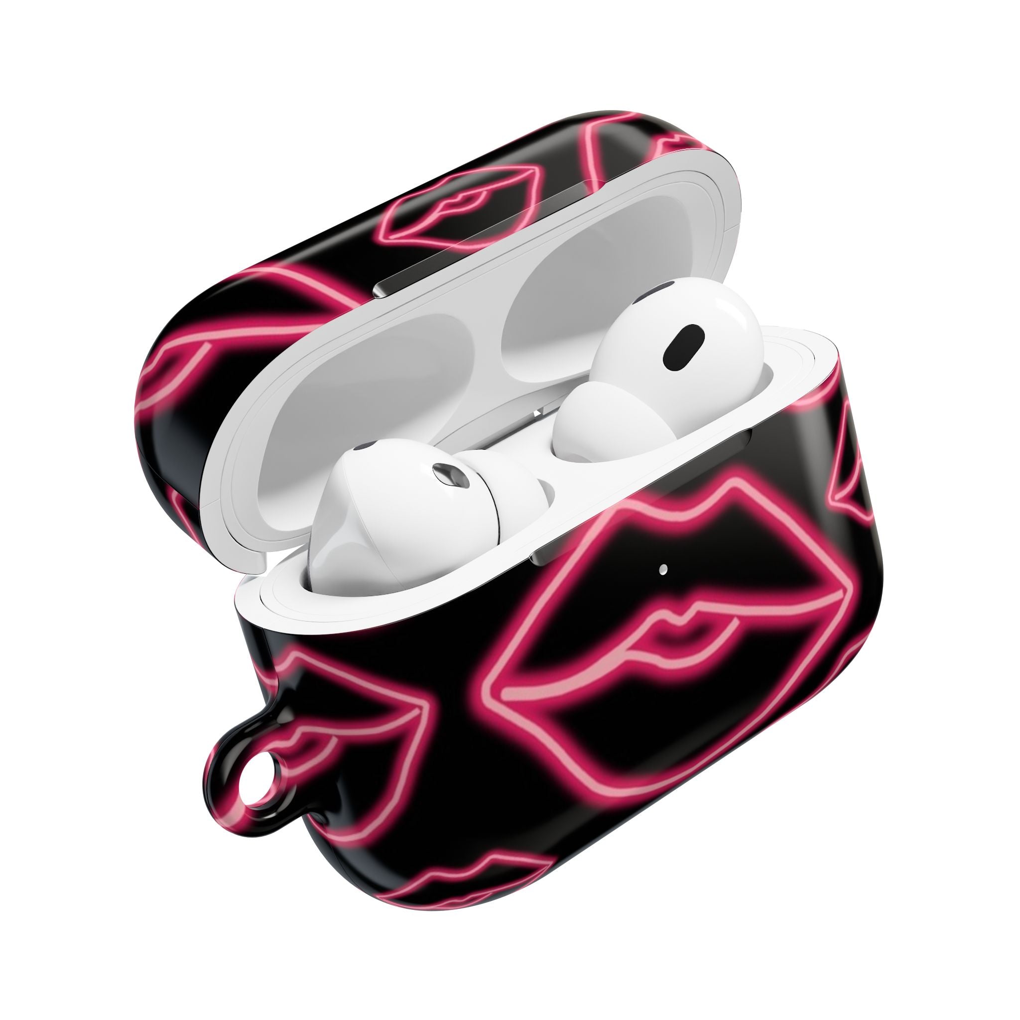 Neon Red Lips Airpod Case